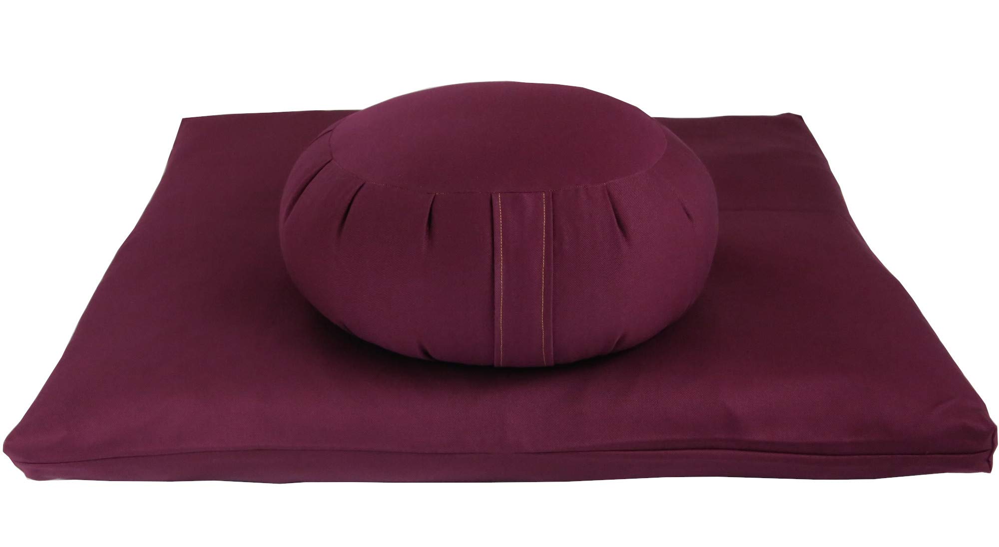Organic Buckwheat Meditation Cushion Set - Zafu & Zabuton Pillow Combo (4-Piece) for Yoga, Zen Sitting, Meditation & Floor Seating Comfort
