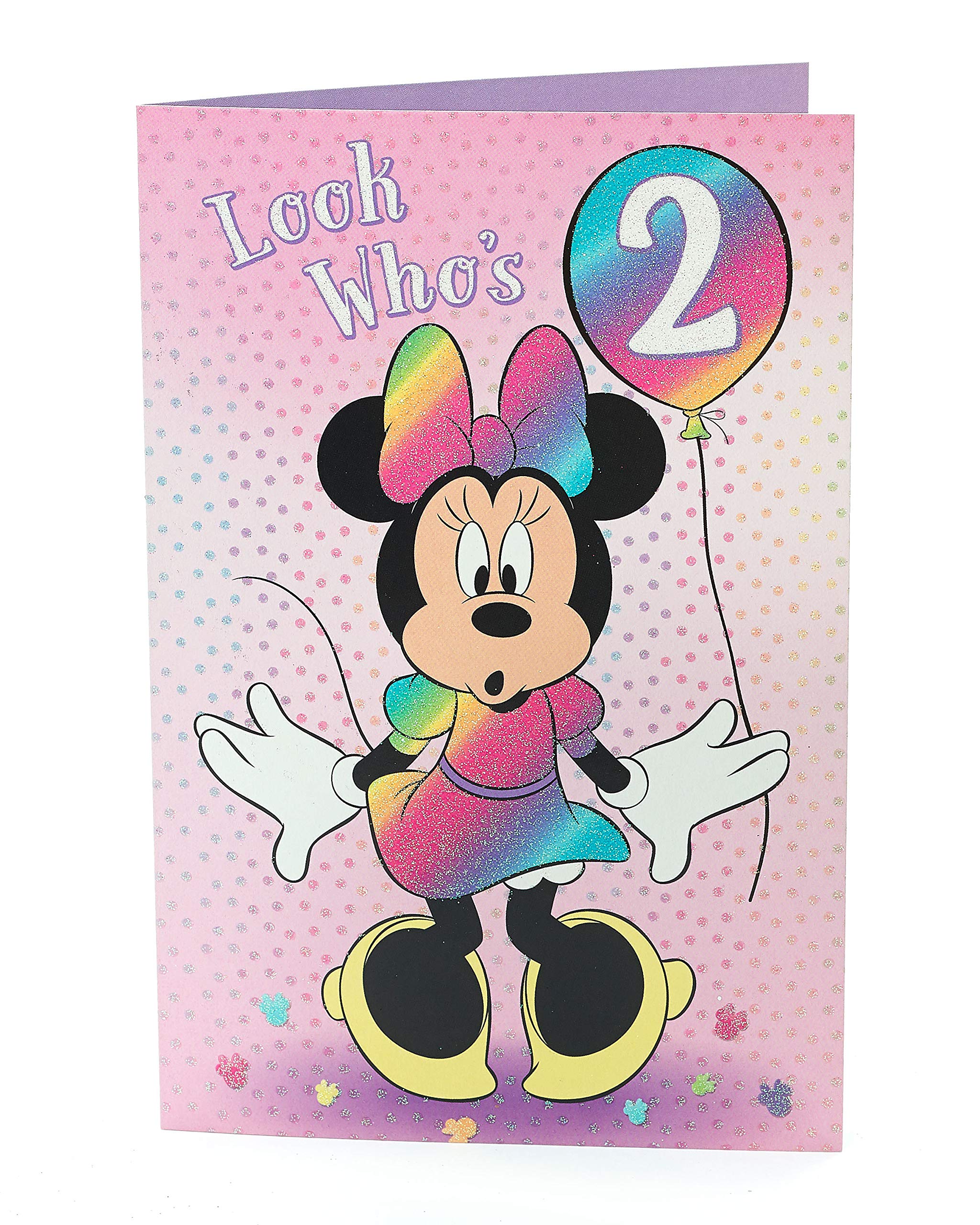 Minnie Mouse 2nd Birthday Card - Disney Birthday Card for 2 Year Old Girls - Perfect for Birthday Gifts, Party Invitations & Special Occasions