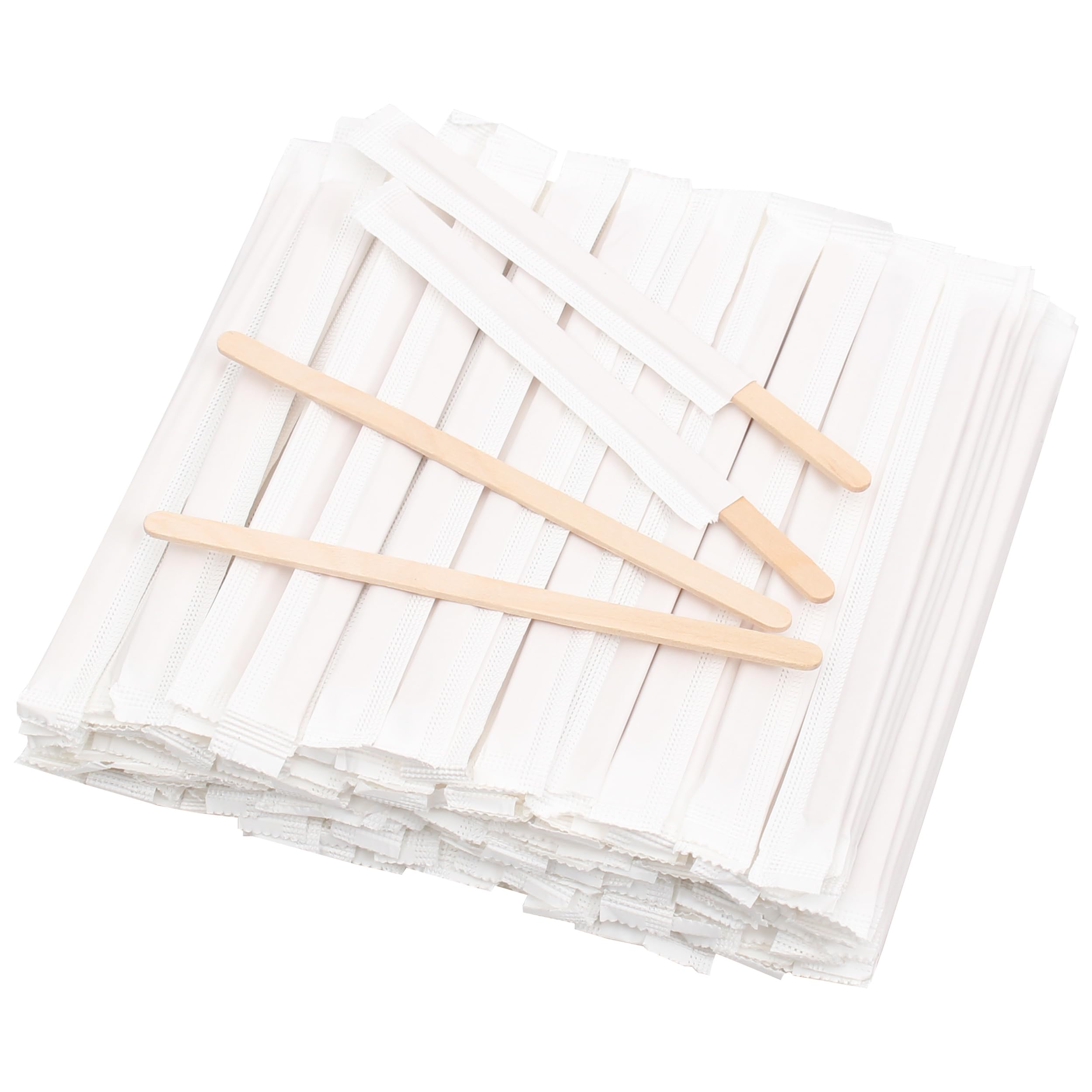 Kaixuan Wood 5.5 Inch 200 Pcs Individually Wrapped Coffee Stirrers - Eco-Friendly Paper Wrapped Stir Sticks for Hot/Cold Beverages, Coffee Shops, Restaurants and Home Use