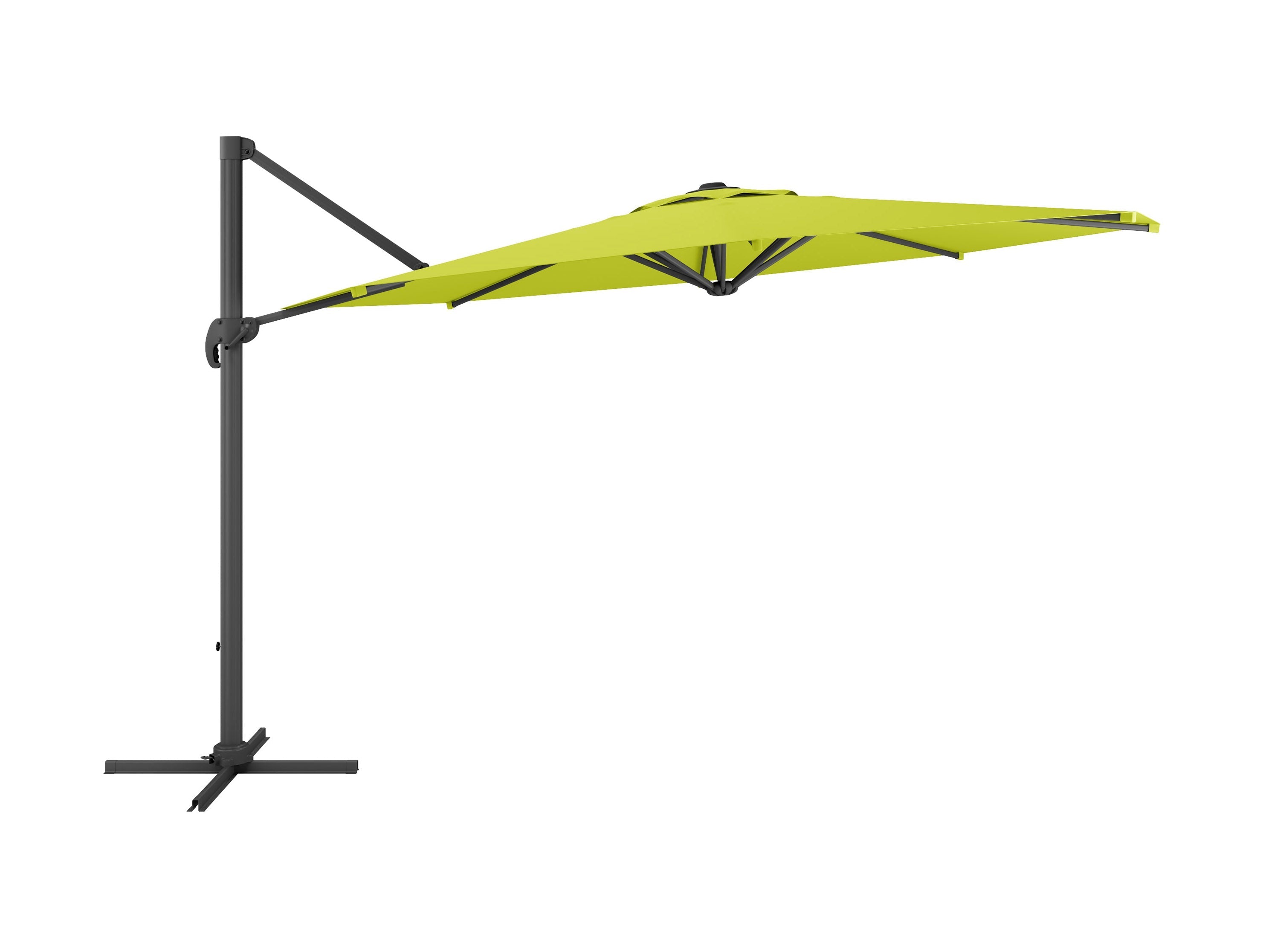 11.5ft Deluxe Offset Patio Umbrella - Lime Green Outdoor Canopy for Poolside, Garden & Backyard Relaxation