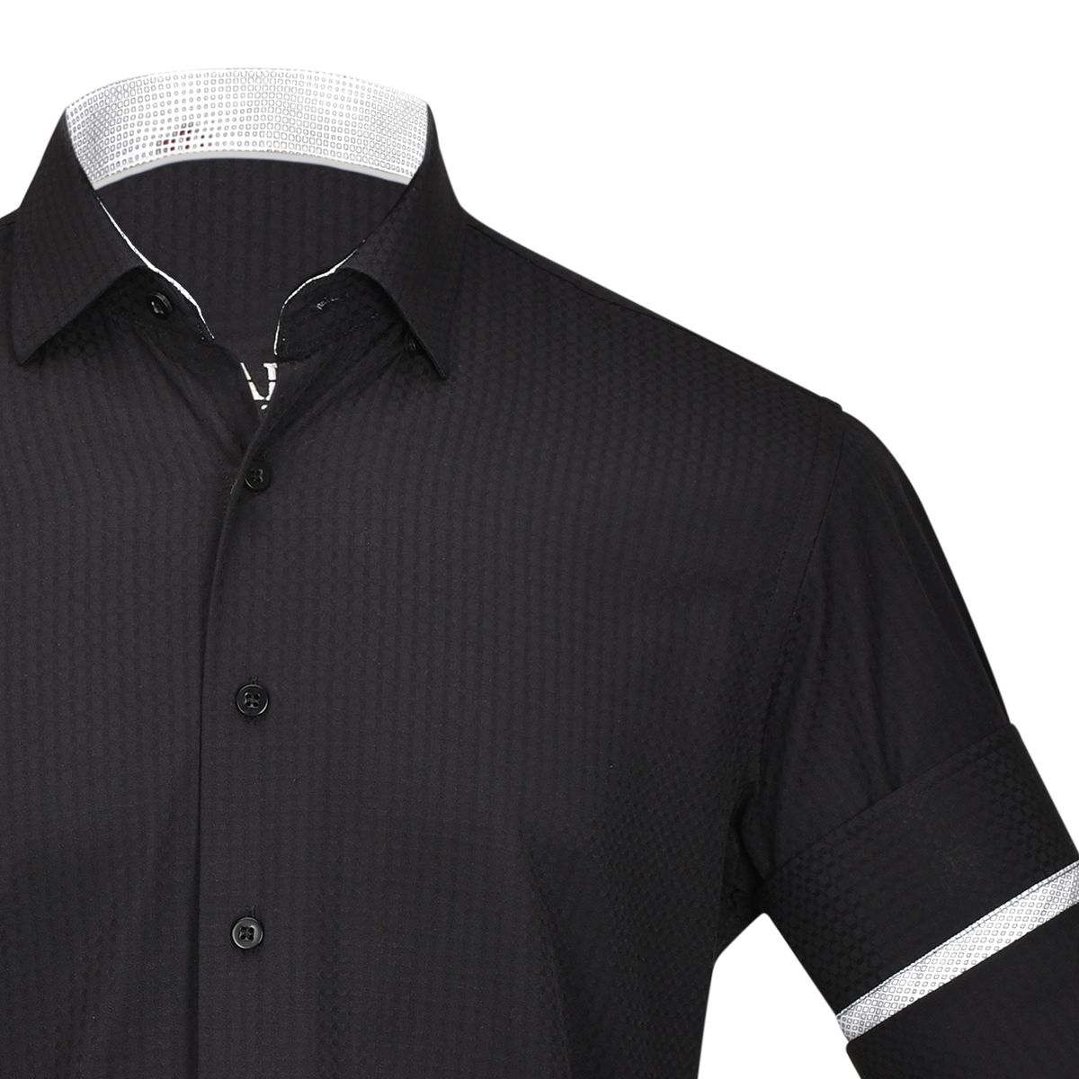 Cuadra Black Casual Short Sleeve Cotton Shirt for Men - Breathable Summer Fashion Top for Work, Travel & Everyday Wear
