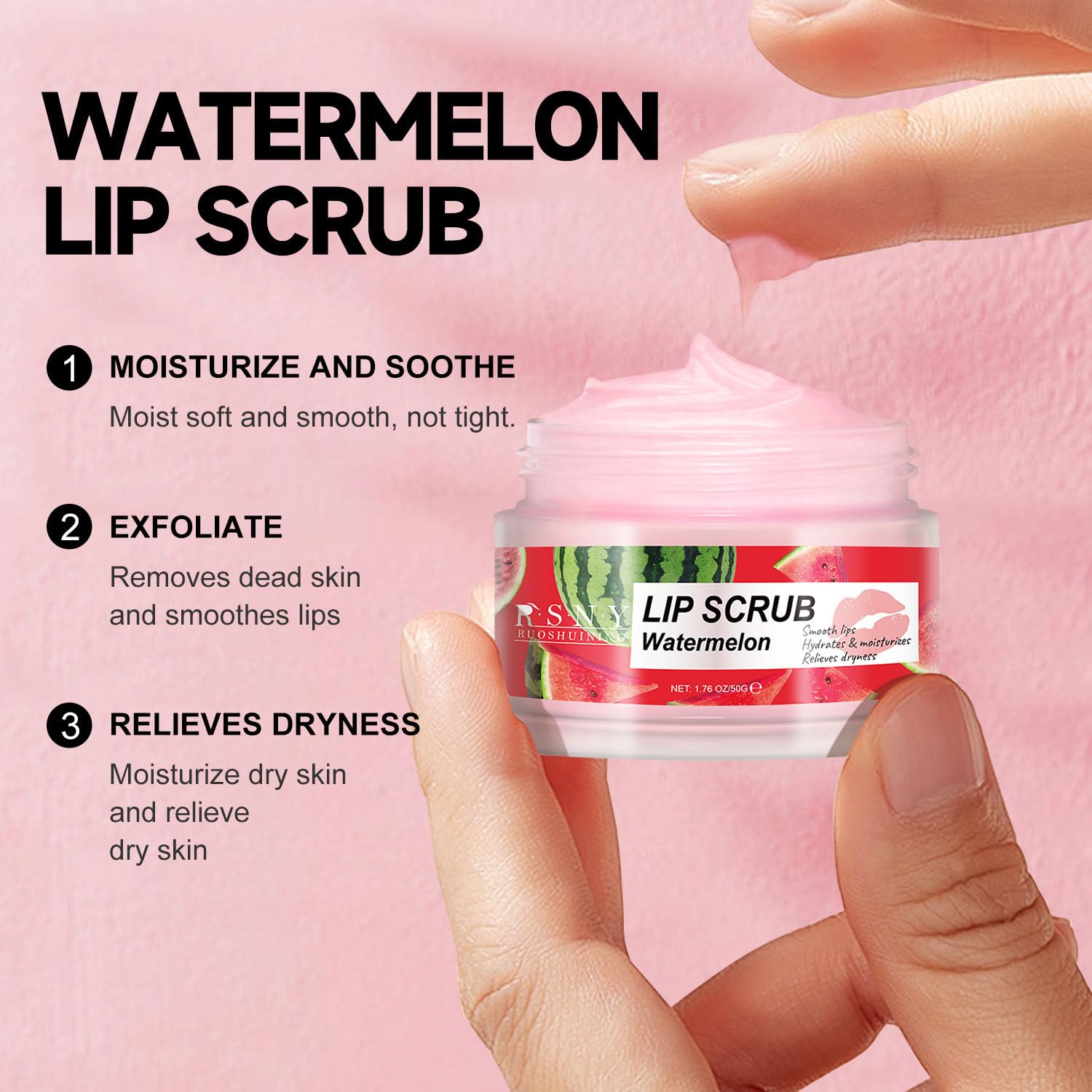2 Packs Lip Scrub Exfoliator - Deep Moisturizing & Nourishing Lip Care for Dry, Chapped Lips - Gentle Exfoliating Scrub with Watermelon & Orange Scent - 1.76 fl oz Dark Lip Corrector for Men & Women - Perfect for Daily Lip Care Routine & Pre-Lipstick Prep