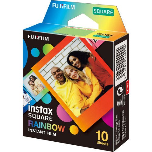 Fuji Instax Square Rainbow Instant Film - 10 Sheets Pack for Fujifilm Instax Square Cameras - Perfect for Parties, Travel & Creative Photography