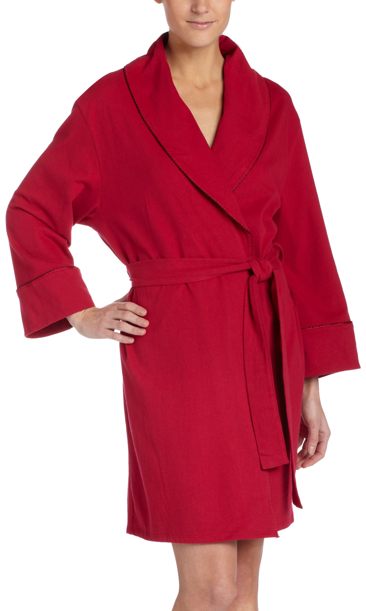 Nautica Women's Soft Sueded Jersey Robe - Cozy Long Sleeve Bathrobe for Spa, Lounging & Relaxation at Home