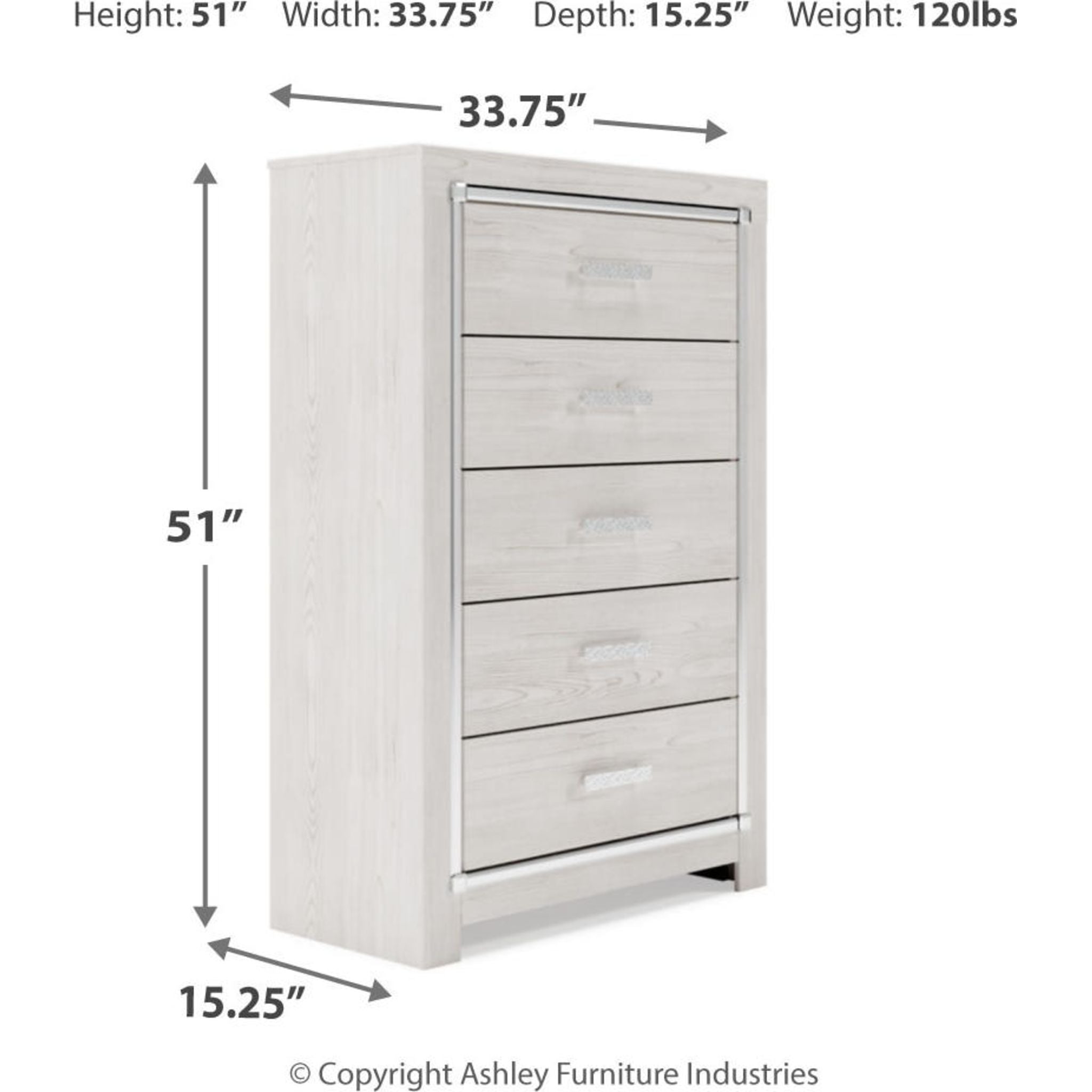 Altyra White Chest - Stylish and Durable Storage Solution for Bedroom, Living Room, or Office Organization