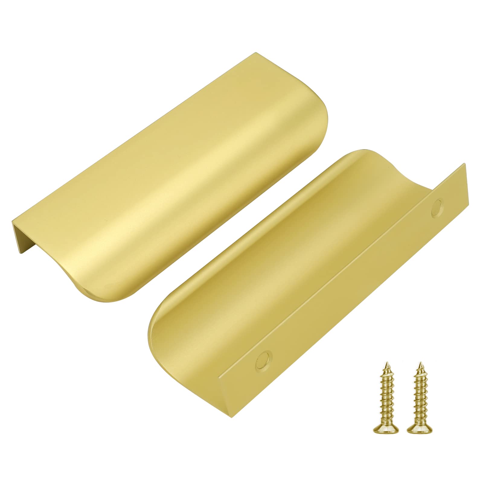 50 Pack 3 Inch Gold Kitchen Cabinet Handles - Matte Gold Edge Pulls for Dresser Drawers & Modern Cabinets - Durable Aluminum Alloy Hardware for Home & Office Use