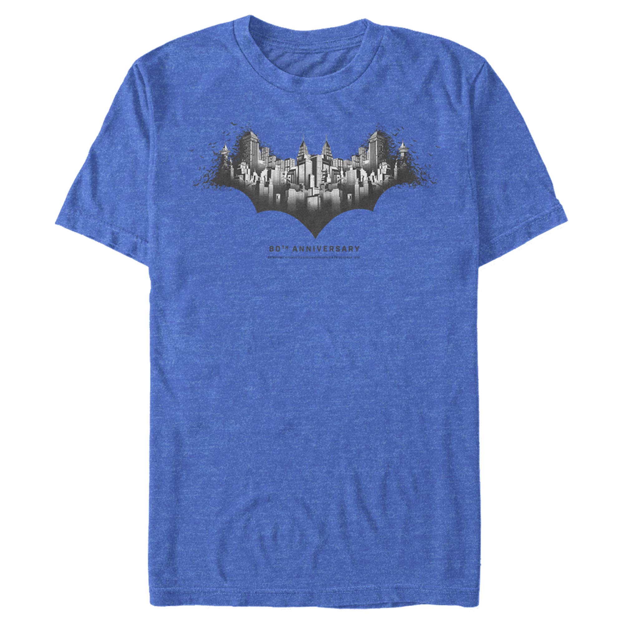 Batman Gotham Skyline Bat Shape T-Shirt for Men | Superhero Graphic Tee | Casual Wear & Cosplay Costume