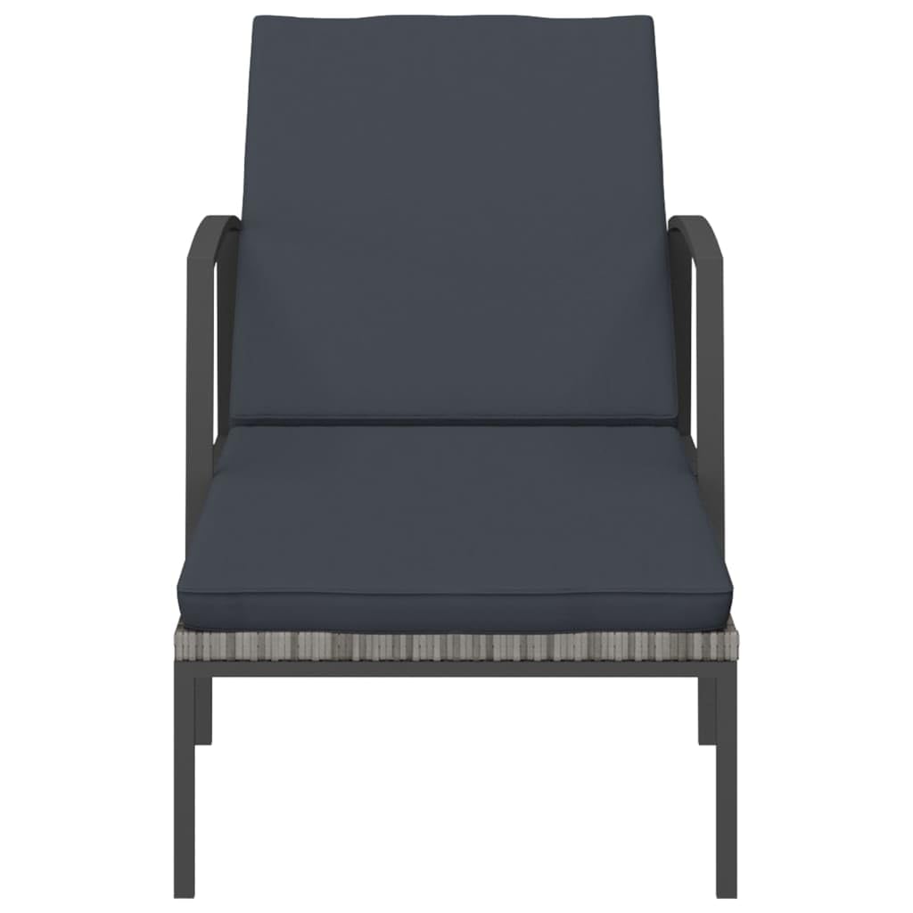 2-Piece Sun Lounger Set with Side Table - Adjustable High Back Poly Rattan Outdoor Furniture with Comfortable Cushions & Powder-Coated Steel Frame - Perfect for Garden, Patio, Poolside & Backyard Relaxation