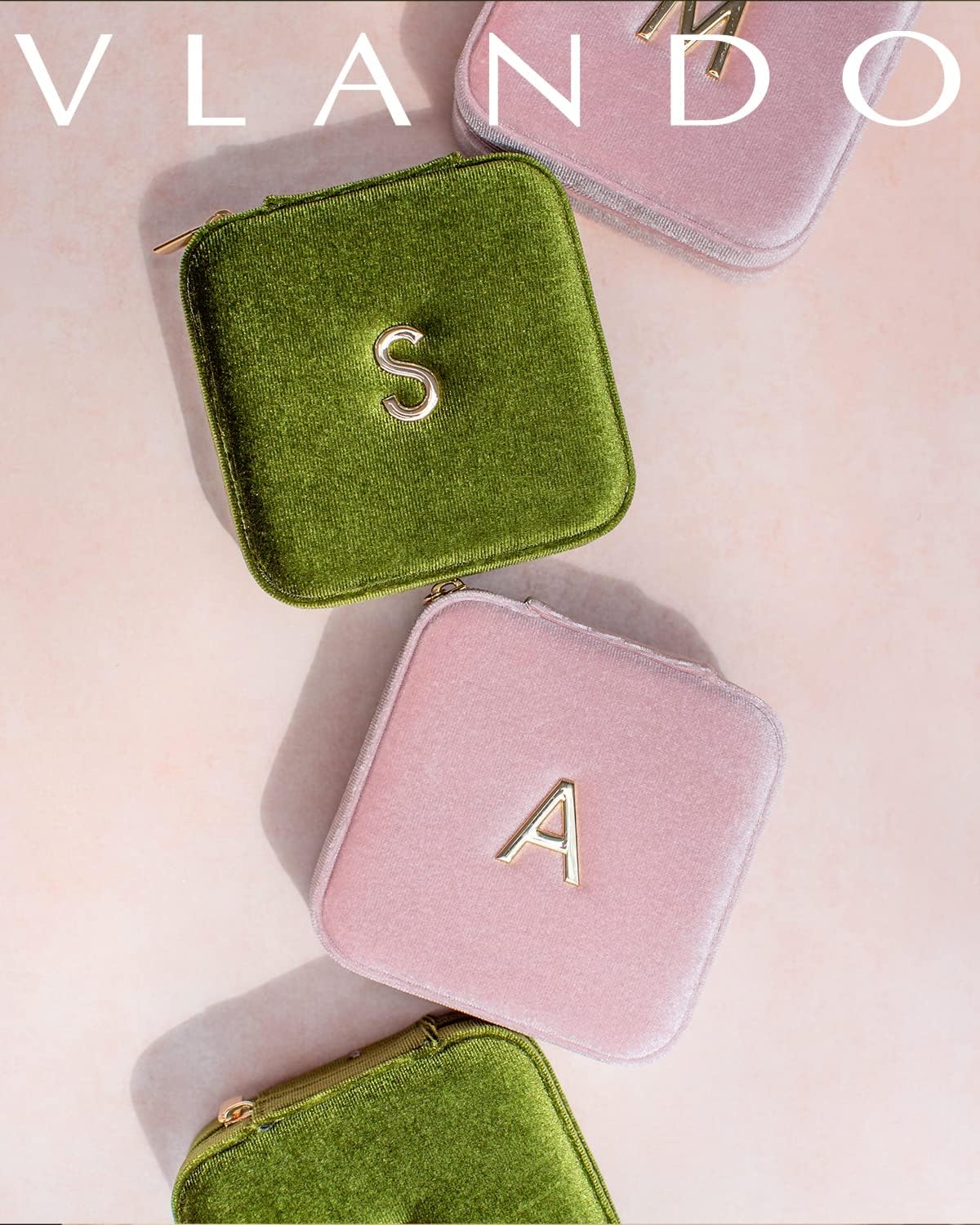 Personalized Initial Jewelry Box for Women & Girls - Pink Travel Jewelry Organizer with Letter R, Perfect for Necklaces, Earrings & Rings | Great Gift for Sister, Daughter, Wife | Ideal for Travel, Home & Office Use