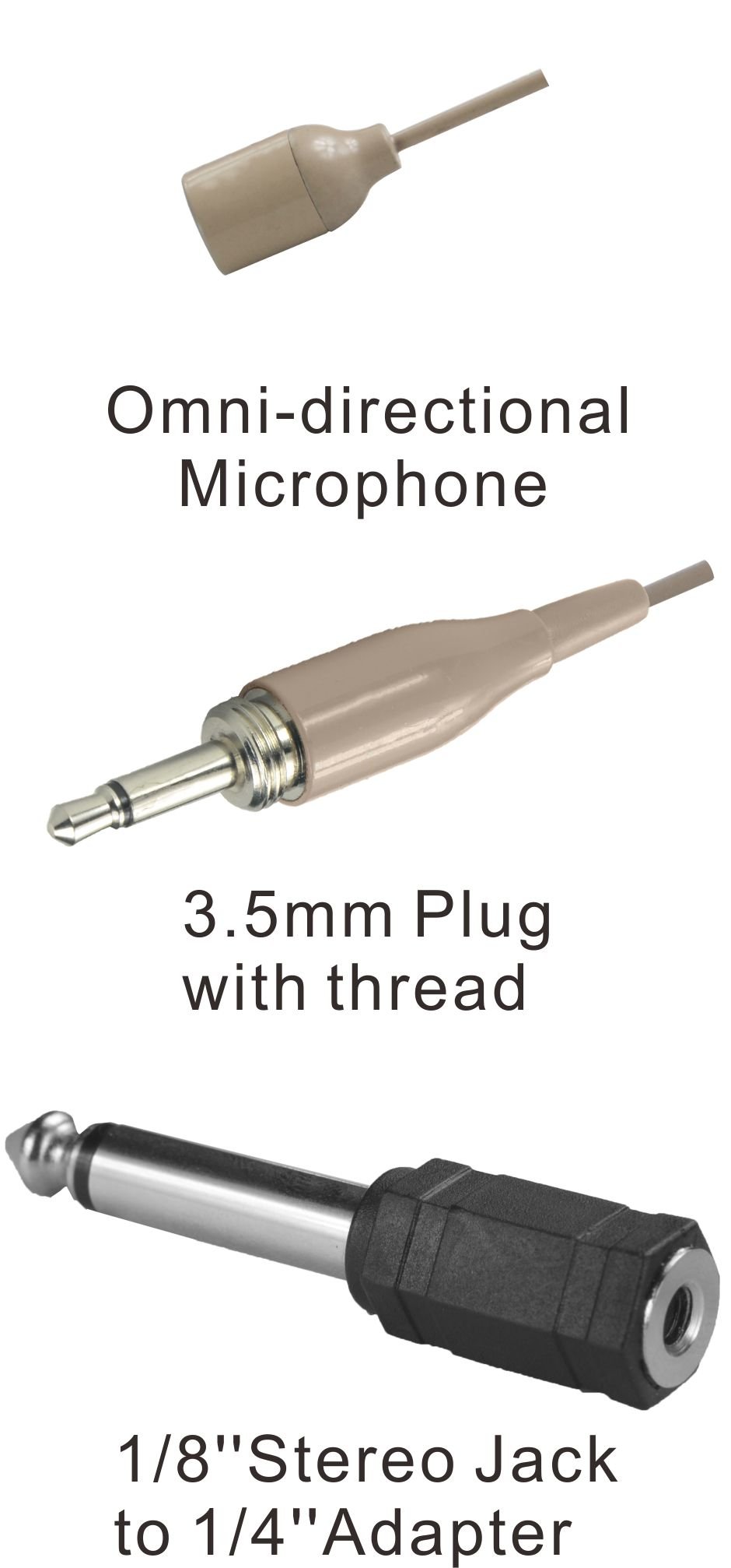 HEIMU Double Earhook Wired Headset with Boom Omnidirectional Microphone - 3.5mm & 1/4