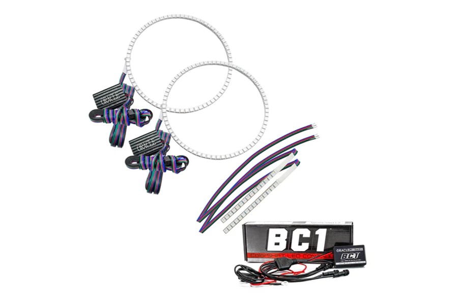 2021-2023 Ford Bronco Oracle Colorshift LED Headlight Halo Kit with DRL Bar & BC1 Controller - Upgrade for Base Headlights - Off-Road & Night Driving Enhancement