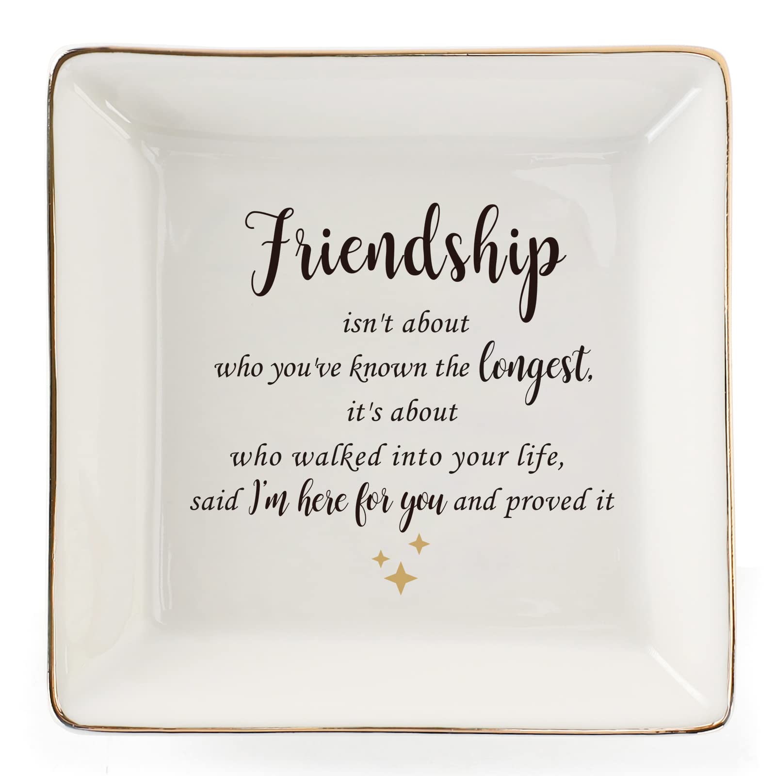 HOME SMILE Ceramic Ring Dish - Elegant Jewelry Tray for Rings, Earrings & Small Accessories - Perfect Gift for Women, Mom, Sister & Friends - Ideal for Bathroom, Bedroom & Vanity Organizer