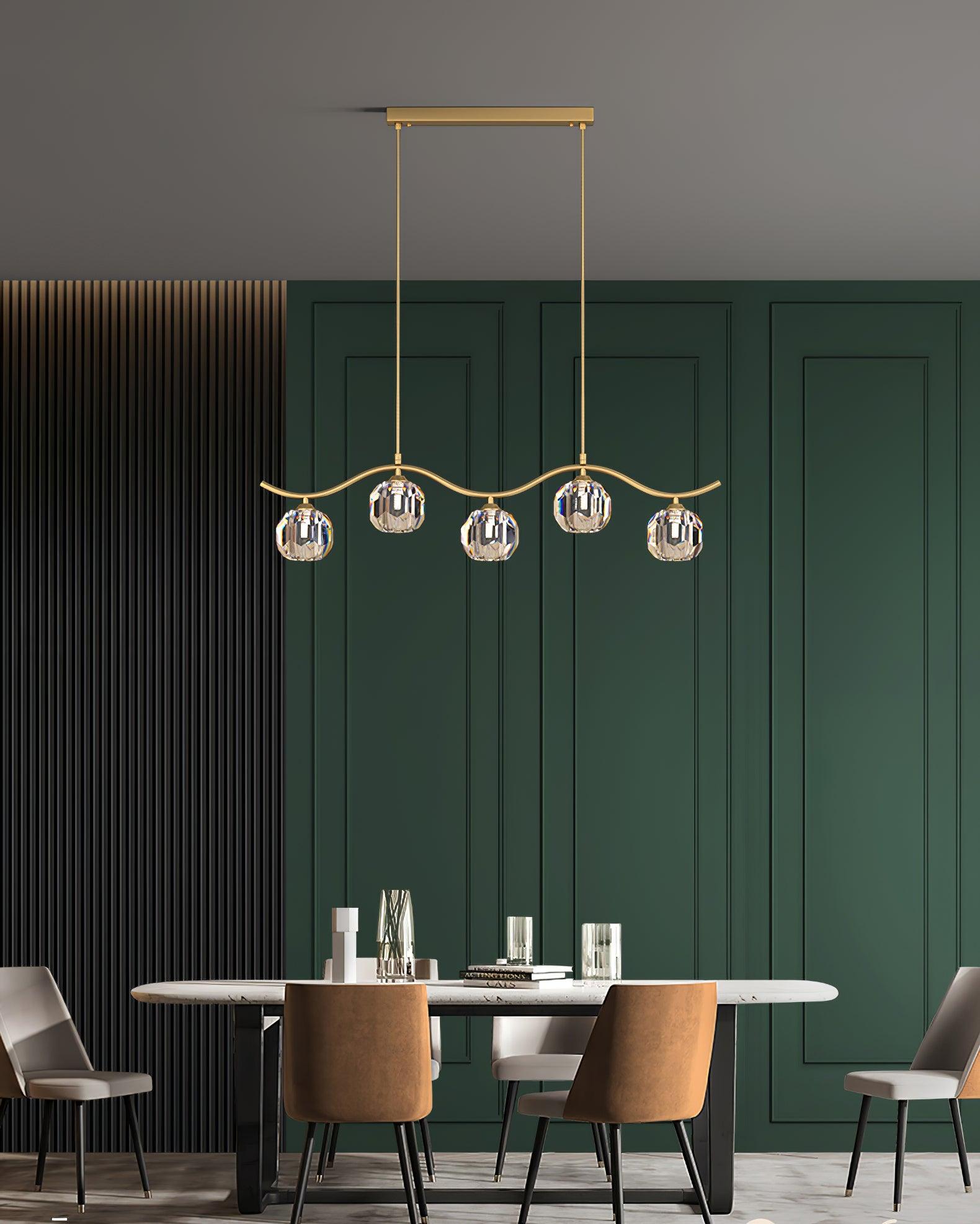 Elegant Eara Crystal Chandelier - Modern Ceiling Light Fixture for Dining Room, Living Room & Bedroom | Dimmable LED Lighting for Home Decor & Wedding Events