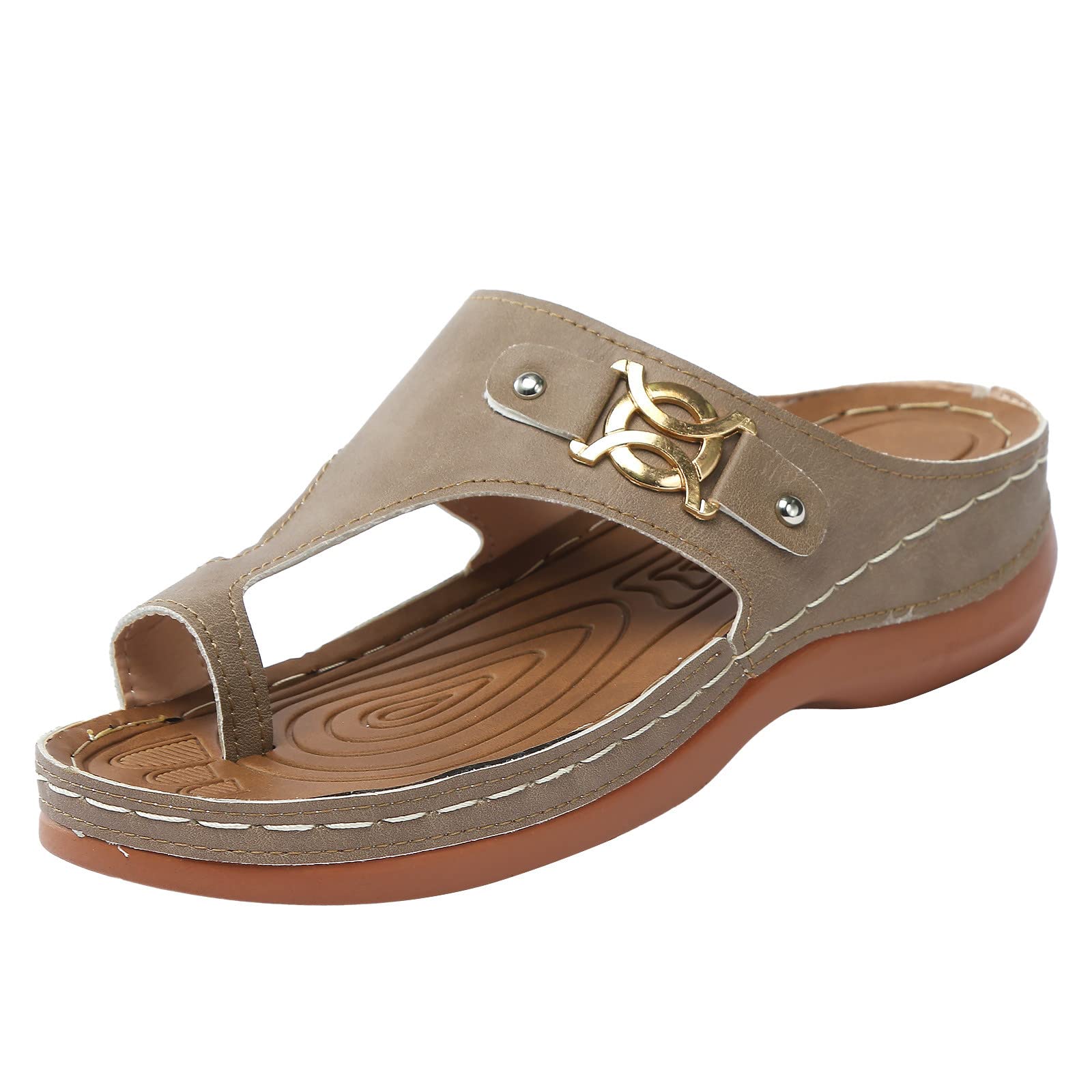 Gibobby Women's Closed Toe Wedge Sandals - Retro Buckle Strap Espadrilles for Casual Wear | Perfect for Summer Outings, Beach Vacations & Everyday Comfort