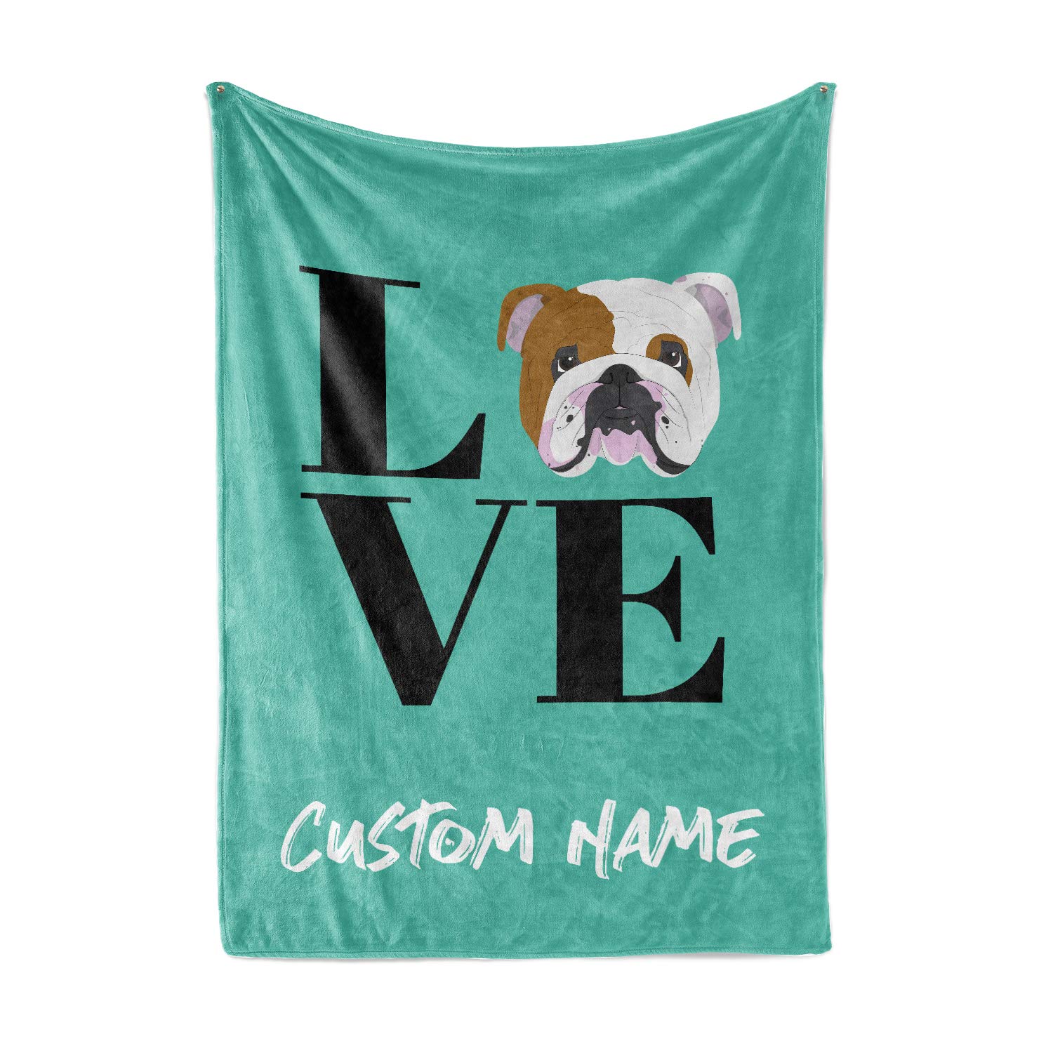Custom Name Fleece Throw Blanket for British English Bulldog Lovers - Personalized Lightweight Cozy Blanket for Dogs, Pet Owners, Mom, Dad & Kids | Perfect for Cuddling, Family Time & Home Decor