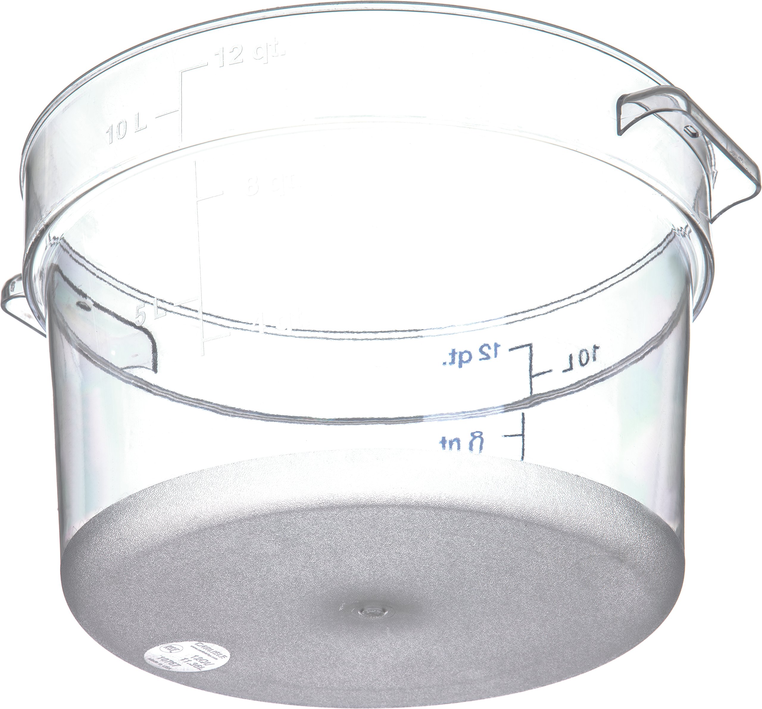 Carlisle Storplus 12 Quart Clear Polycarbonate Round Food Storage Container - Stackable Design for Catering, Buffets & Restaurants - Perfect for Bulk Food Prep, Leftovers & Commercial Kitchen Organization