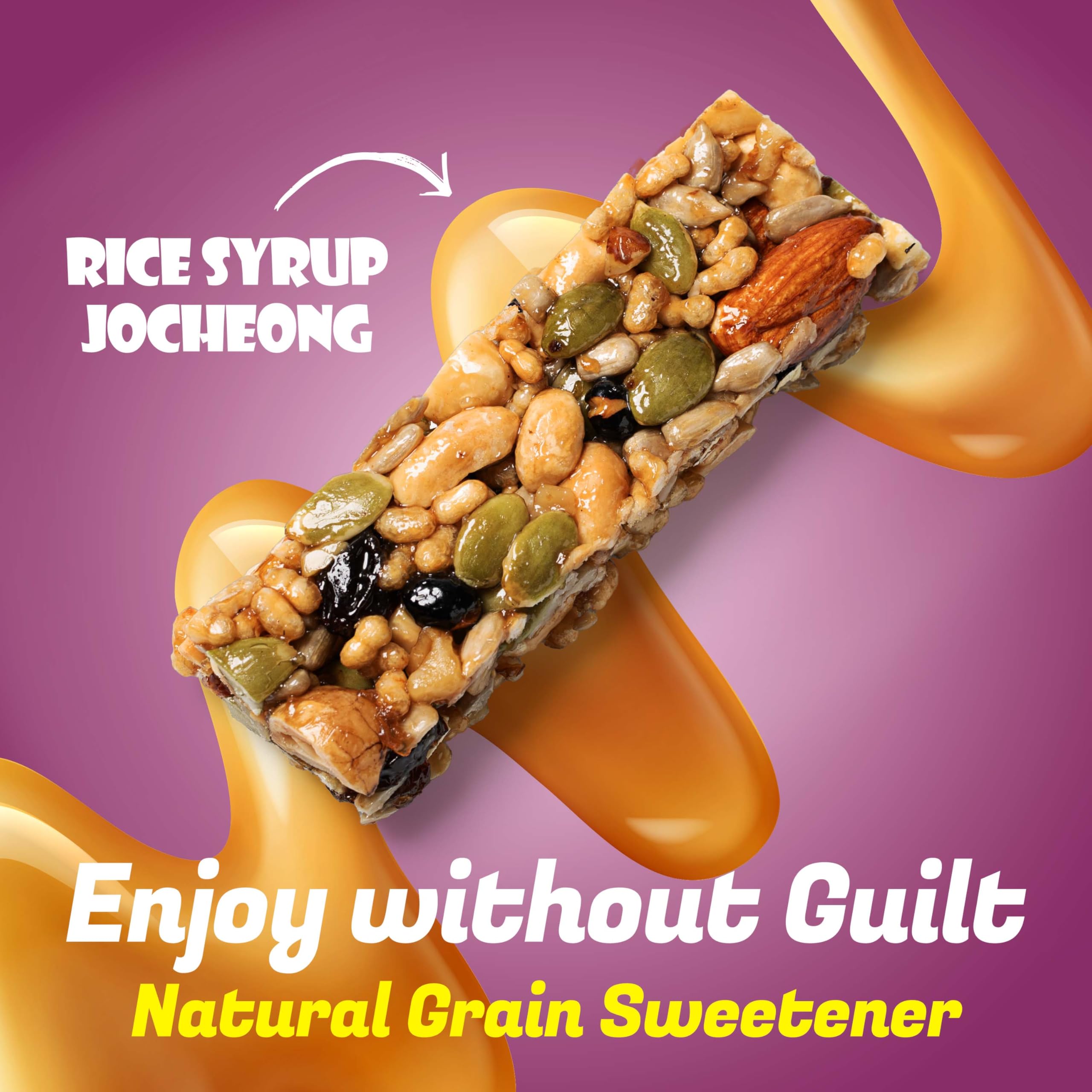 KANG BONG SEOK Master Jocheong Haru Nuts Bar - Korean Snacks Box (20 Count, 0.88oz) | Healthy Energy Bars, Asian Food Gift | Perfect for Office Snacks, Travel & Healthy Lifestyle