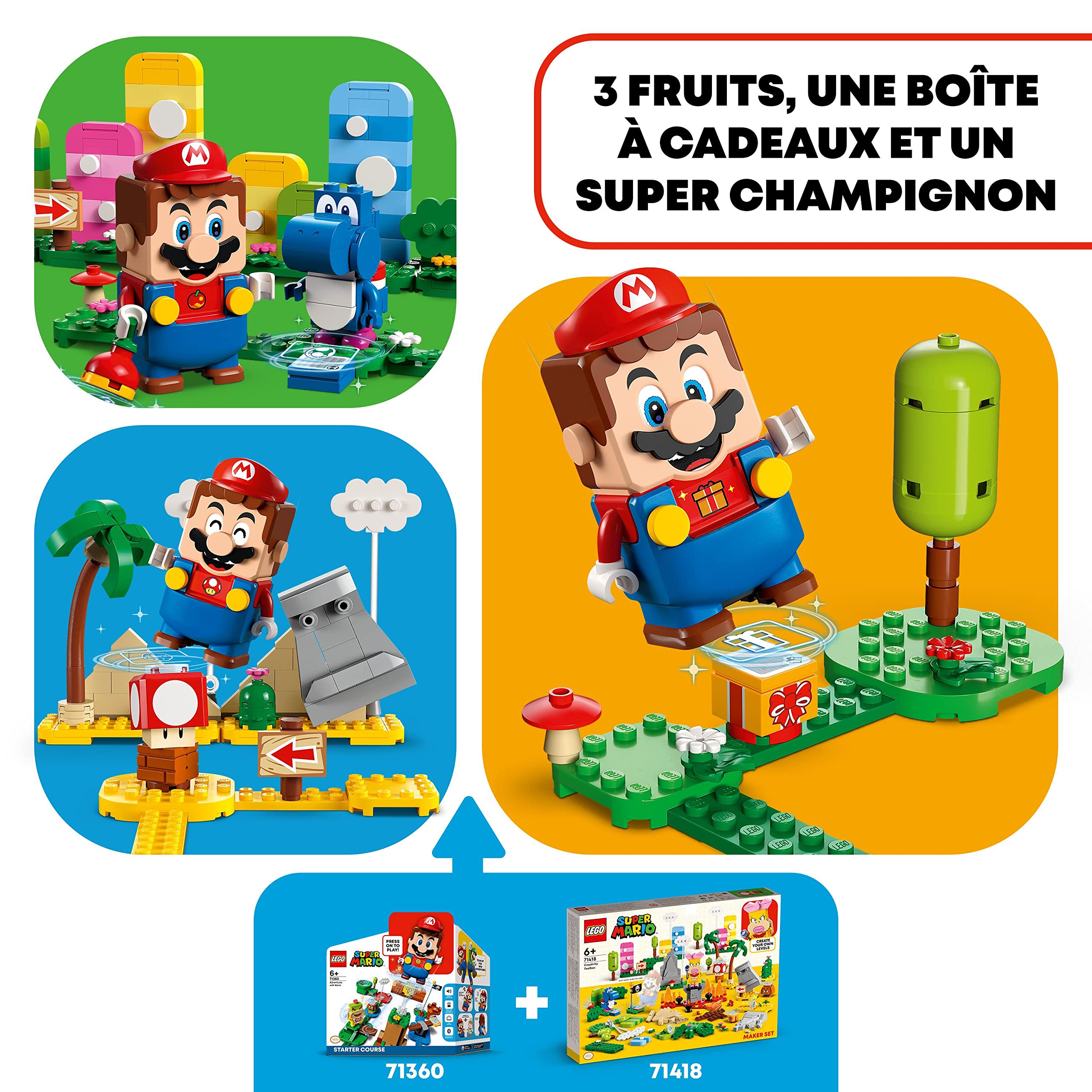 LEGO Super Mario 71418 Creative Toolbox Building Set with Mini Figures - Desert & Lava Expansion Starter Pack - DIY Level Creator Toy for Kids - Perfect for Interactive Play & Creative Storytelling
