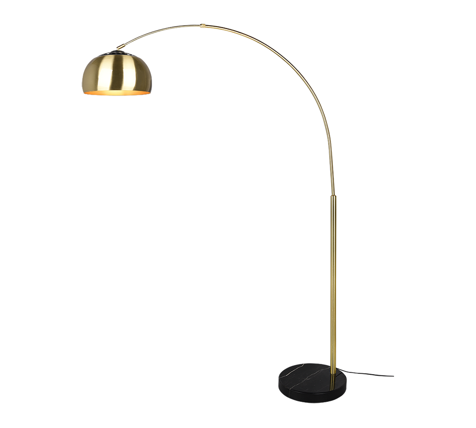 Argentina Arc Floor Lamp - Modern Brass & Nickel Finish for Living Room, Bedroom, or Office Lighting