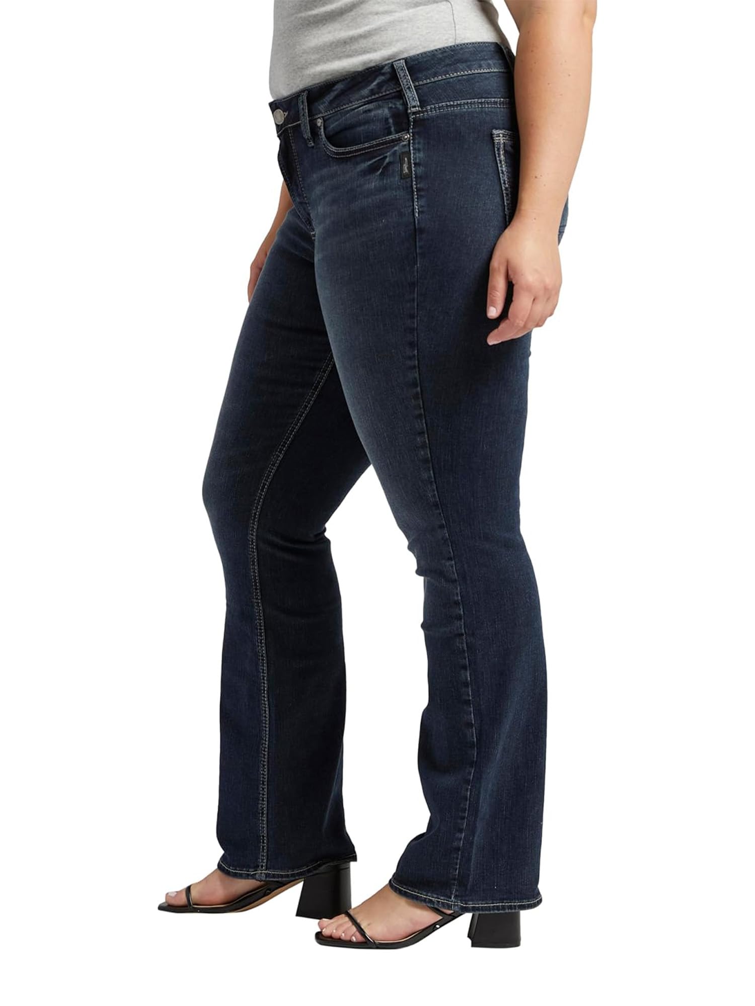 Silver Jeans Co. Women's Plus Size Suki Mid Rise Slim Bootcut Jeans - Stretch Denim Pants for Curvy Figures | Perfect for Casual Wear, Office & Night Out