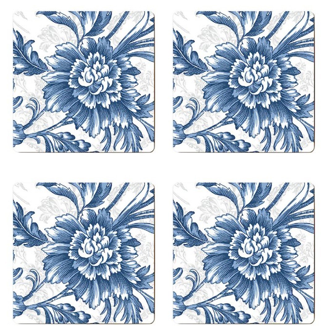 4 Pack Cork Back Coasters with Spring Floral Design - Absorbent, Durable Drink Coasters for Coffee Tables, Dining Tables, and Home Decor