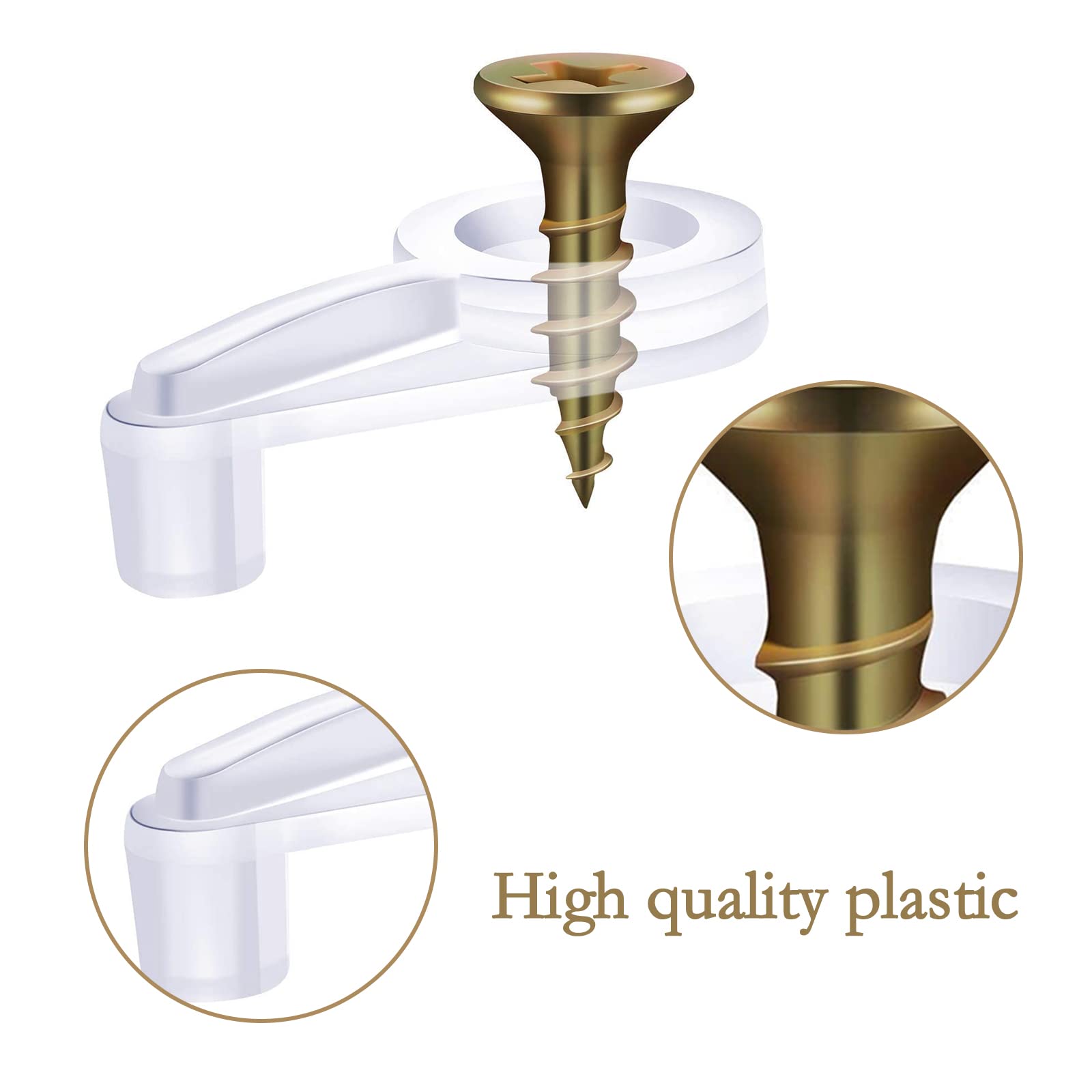 CLDURHGE 4mm Glass Door Retainer Clips Kit - 50 Pack Plastic Cabinet Door Clips with Screws for Glass Panels, Mirrors & Cabinet Doors | Secure Glass Panel Installation for Kitchen Cabinets, Bathroom Vanities & Display Cases