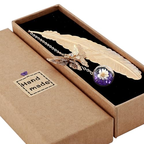 Feather Gold - Purple Crystal White Flower