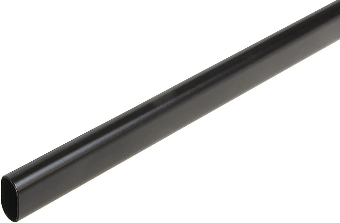 8 Feet Long Oval Wardrobe Closet Tubing Rod - 96 Inch Heavy Duty Clothes Hanging Rail for Walk-In Closets, Bedrooms & Garages (Matte Black) - Perfect for Organizing Clothes, Coats & Accessories