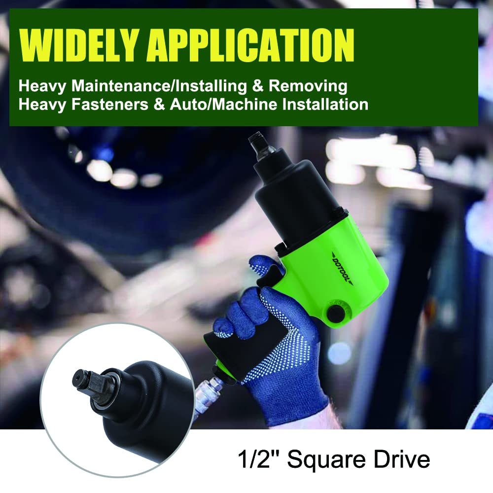 1/2 Inch Heavy Duty Air Impact Wrench - 5-Speed Pneumatic Impact Gun with 520ft-Lbs Max Torque & Twin Hammer Technology for Auto Repair, Tire Changes, and Mechanical Maintenance (Ideal for Professional Mechanics & DIY Car Enthusiasts)