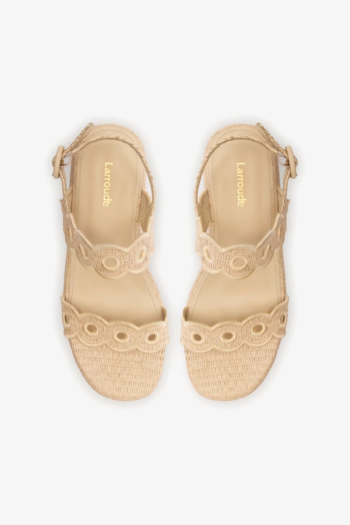 Florence Broderie Flatform Sandals in Natural Raffia - Comfortable Summer Beach Shoes for Women, Perfect for Vacation, Wedding & Outdoor Activities