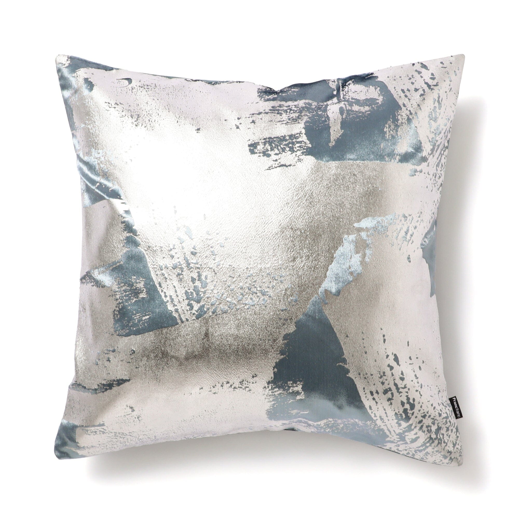 Premium Metallic Blue and Silver Cushion Cover 18x18 Inches - Luxurious Sofa & Bed Decor for Living Room, Bedroom, or Office