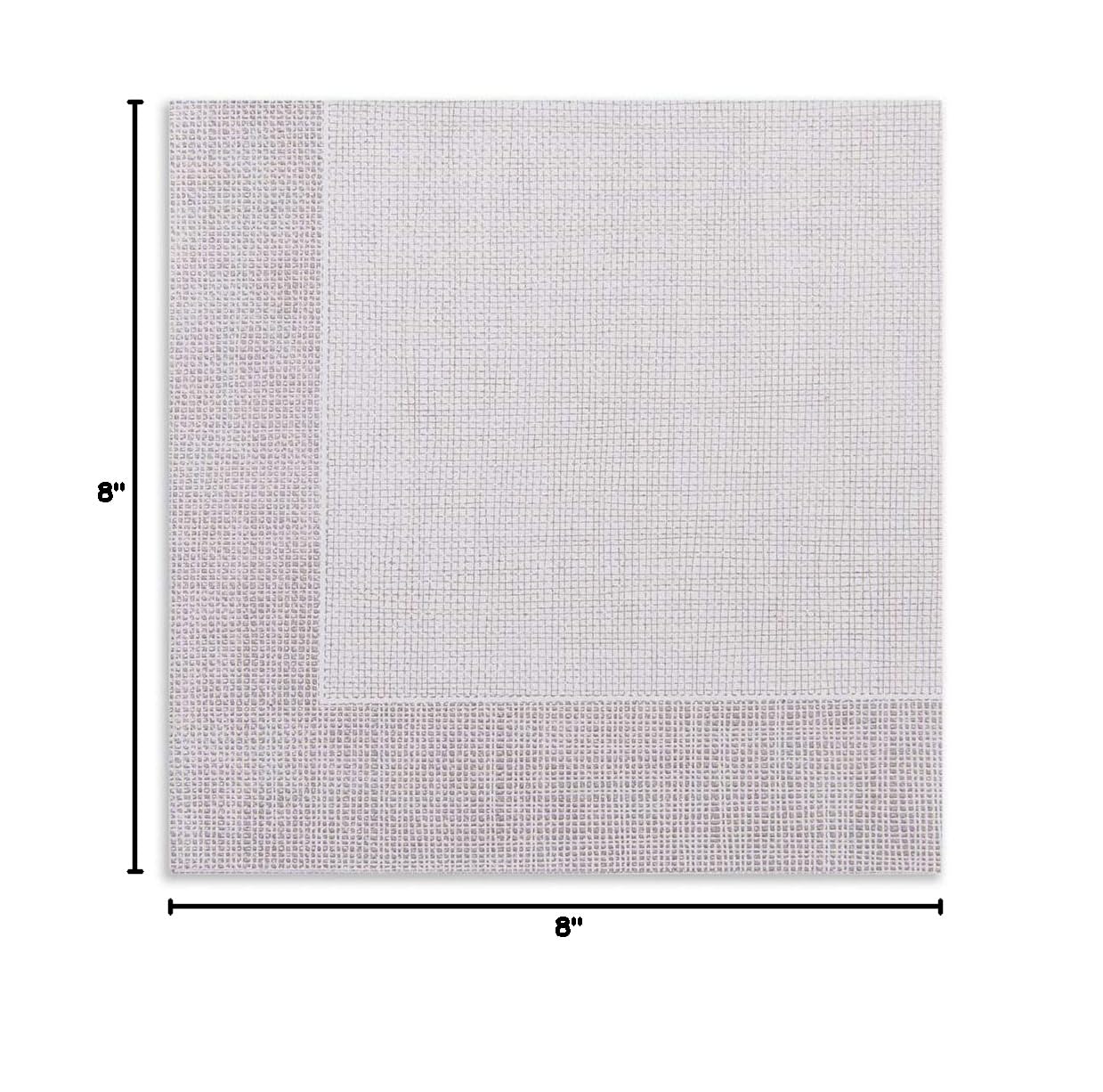 Premium 15.75 Inch Disposable Napkins - 600 Count Soft Linen-Like Paper Napkins | Absorbent Air-Laid White with Gray Threads | Pre-Folded for Elegant Dinner Parties, Weddings & Catering Events