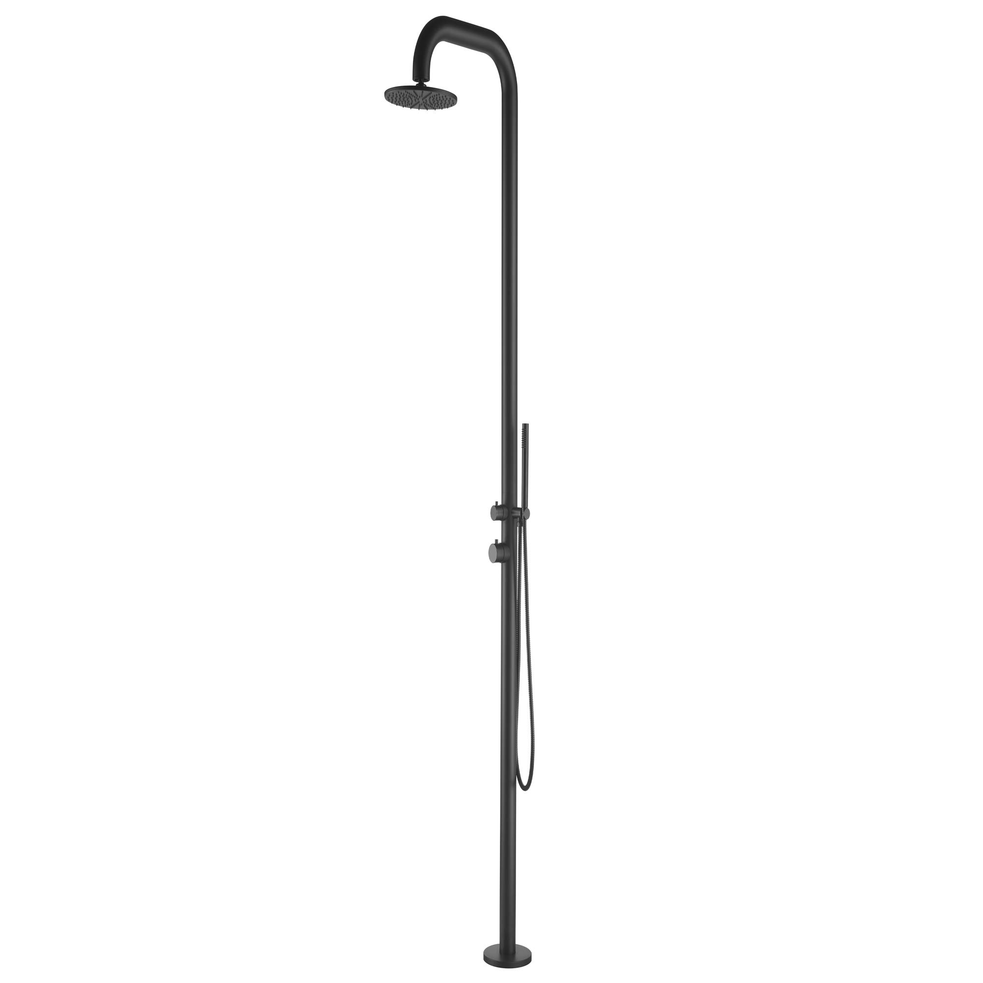 HEATGENE Outdoor Shower with 6 Body Jets & Handheld Shower Head - Matte Black - Perfect for Poolside, Patio, Garden, and Beach Use