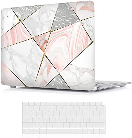 Valkit Hard Plastic Protective Case for MacBook Air 13-inch (2020 Model A2337/A2179) - Rose Gold Marble Design | Compatible with Retina Display & Touch ID | Perfect for Work, Travel & School Use