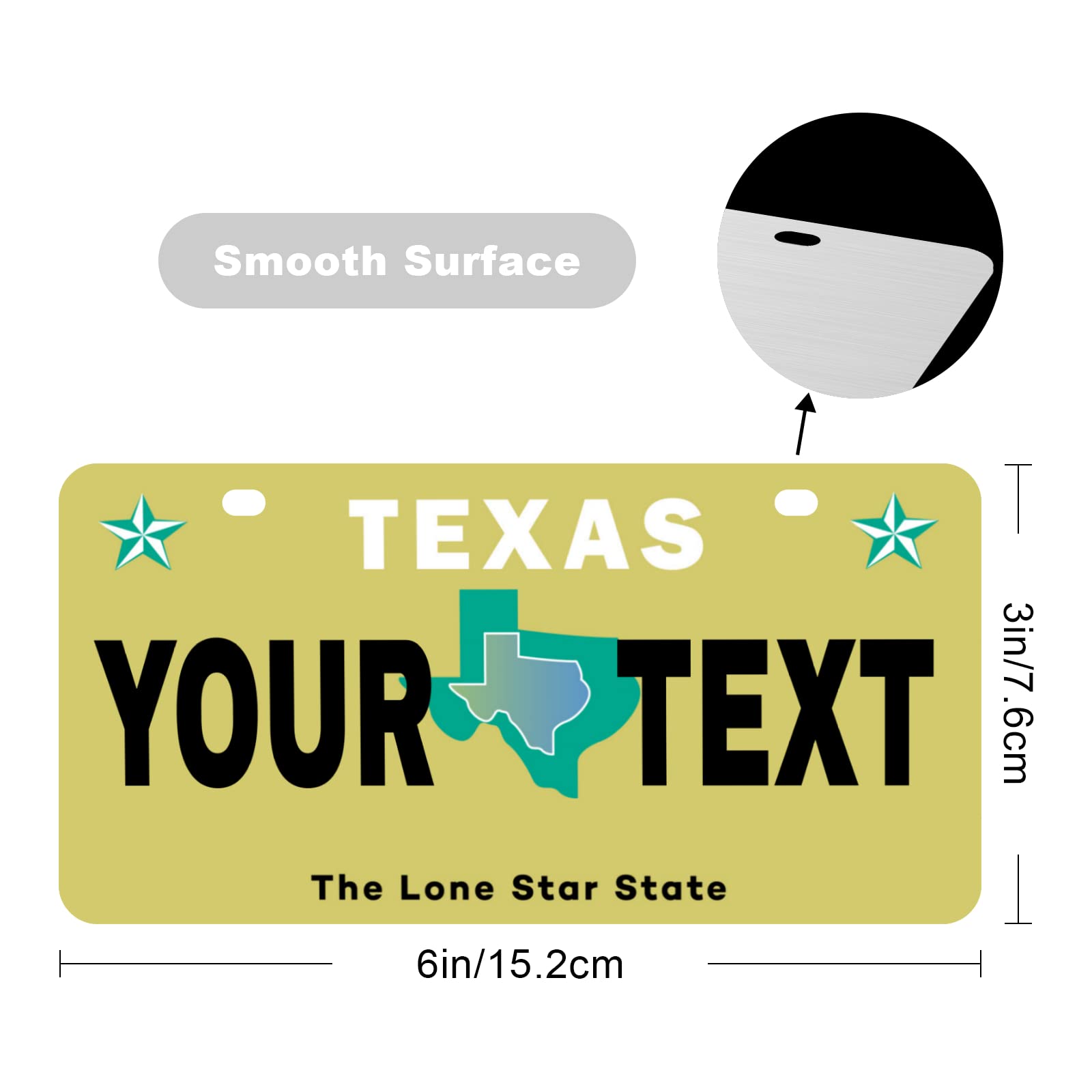 Custom Texas Mini License Plate 6x3 Inch - Personalized Kids Toy Car, Bicycle, Scooter, Golf Cart, Motorcycle & ATV Decorative Plate - Perfect for Gifts, Room Decor & Vehicle Customization