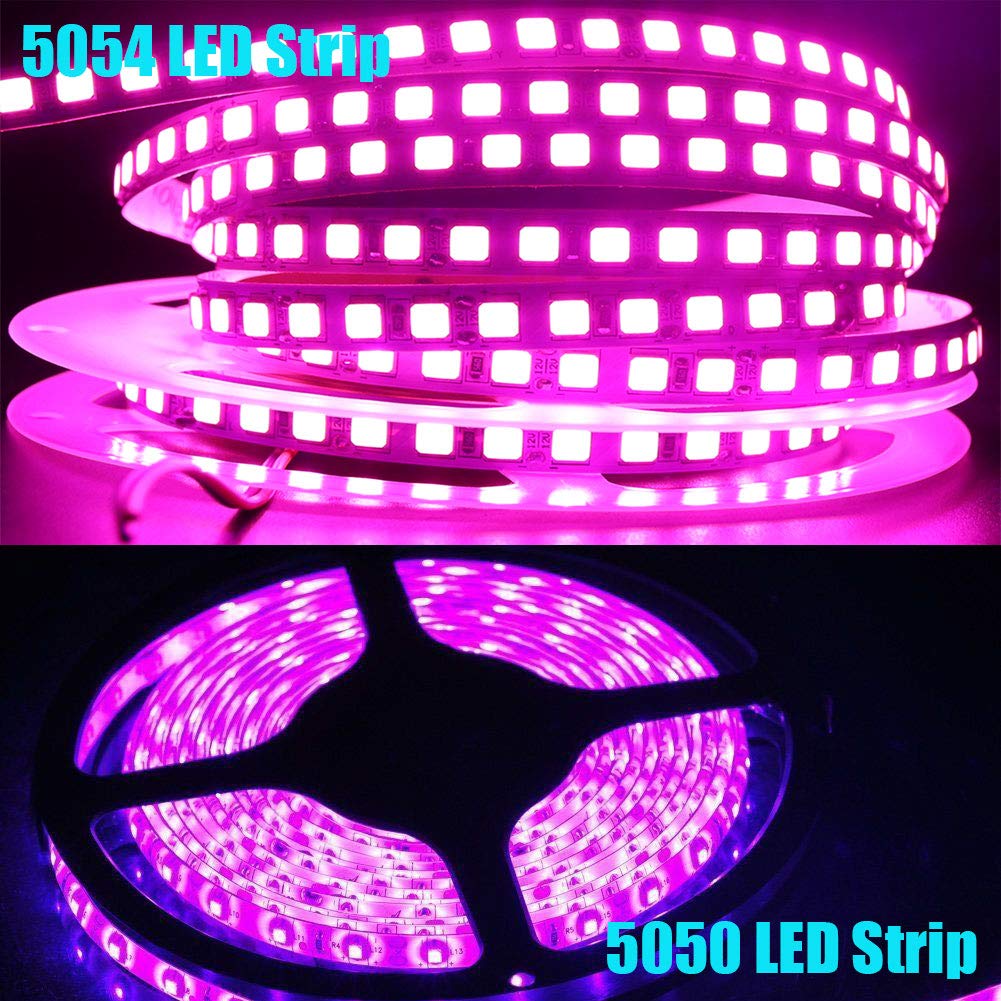 XUNATA 16.4ft LED Strip Lights - 600 SMD 5054 LEDs (Upgraded from 5050) - 12V DC Waterproof IP65 Flexible Light Strips for Christmas, Home, Kitchen, Indoor & Party Decoration - Perfect for Bedroom, Living Room, Cabinet, Bar, Wedding & Holiday Lighting (Pink)