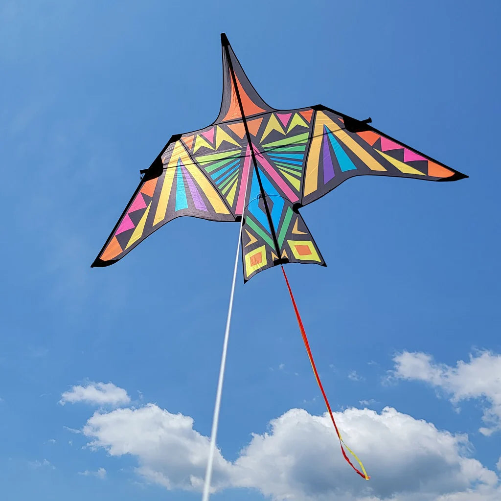 16' Thunderbird Kite - Rainbow Geometric Design Kite for Outdoor Fun | Beach, Park & Backyard Flying | Perfect for Kids & Adults