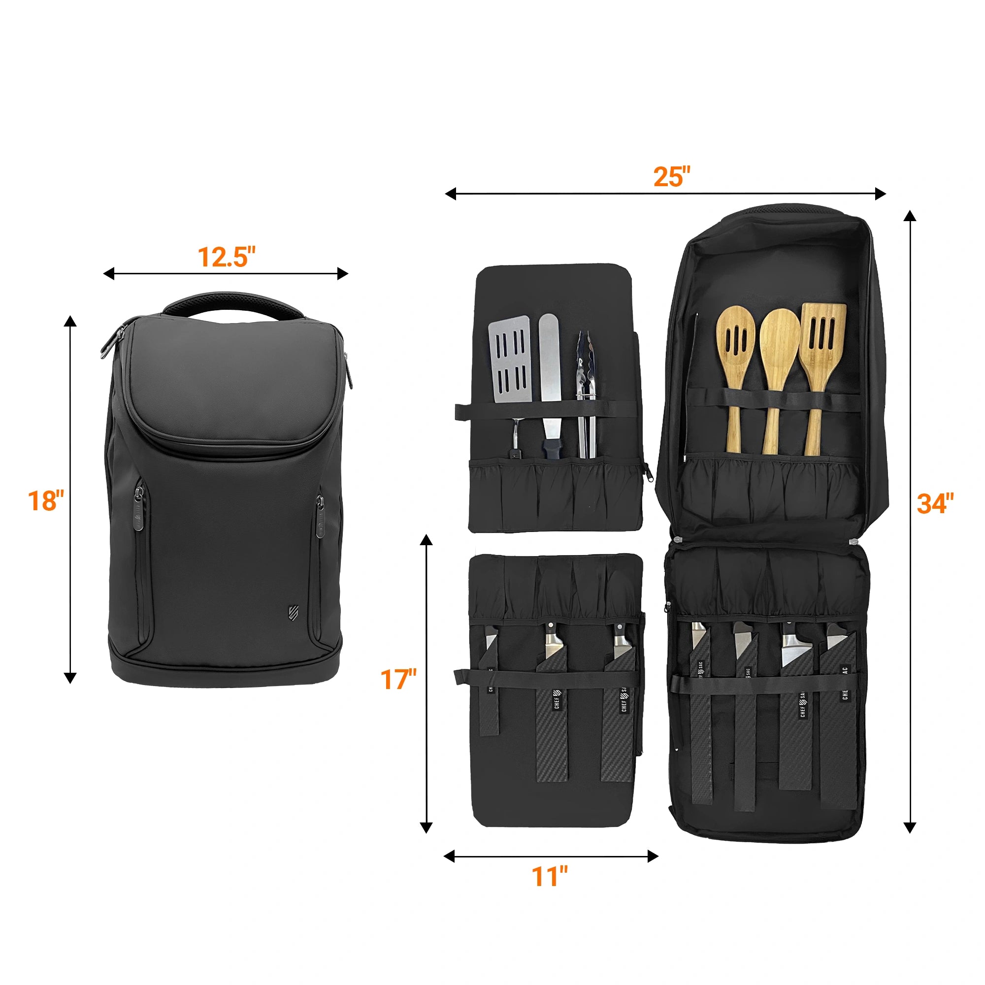 Professional Chef Knife Set with Backpack - High-Quality Kitchen Knives for Cooking, Slicing & Dicing - Perfect for Chefs, Home Cooks & Culinary Students - Ideal for Travel, Camping & Professional Kitchens