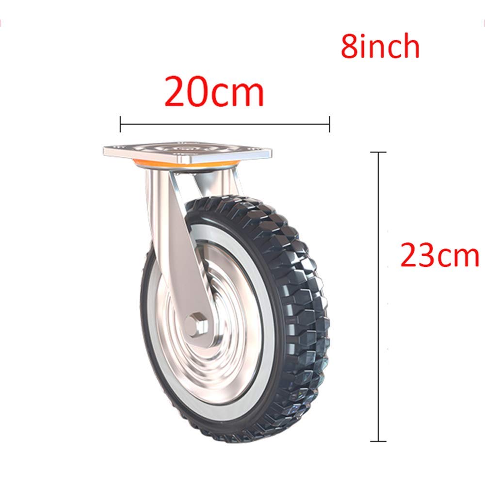 Heavy Duty Industrial Castor Wheels - 1000kg Load Capacity, Polyurethane Swivel Casters with Brakes (4pcs) - Perfect for Trolleys, Furniture, and Heavy Equipment Mobility