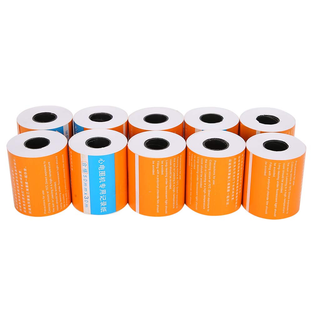 ECG Thermal Paper Roll - 10 Pack, 50mm x 30m ECG Machine Paper for Medical Use | Compatible with ECG/EKG Machines, Ultrasound & Medical Printing | Ideal for Hospitals, Clinics & Home Healthcare Monitoring