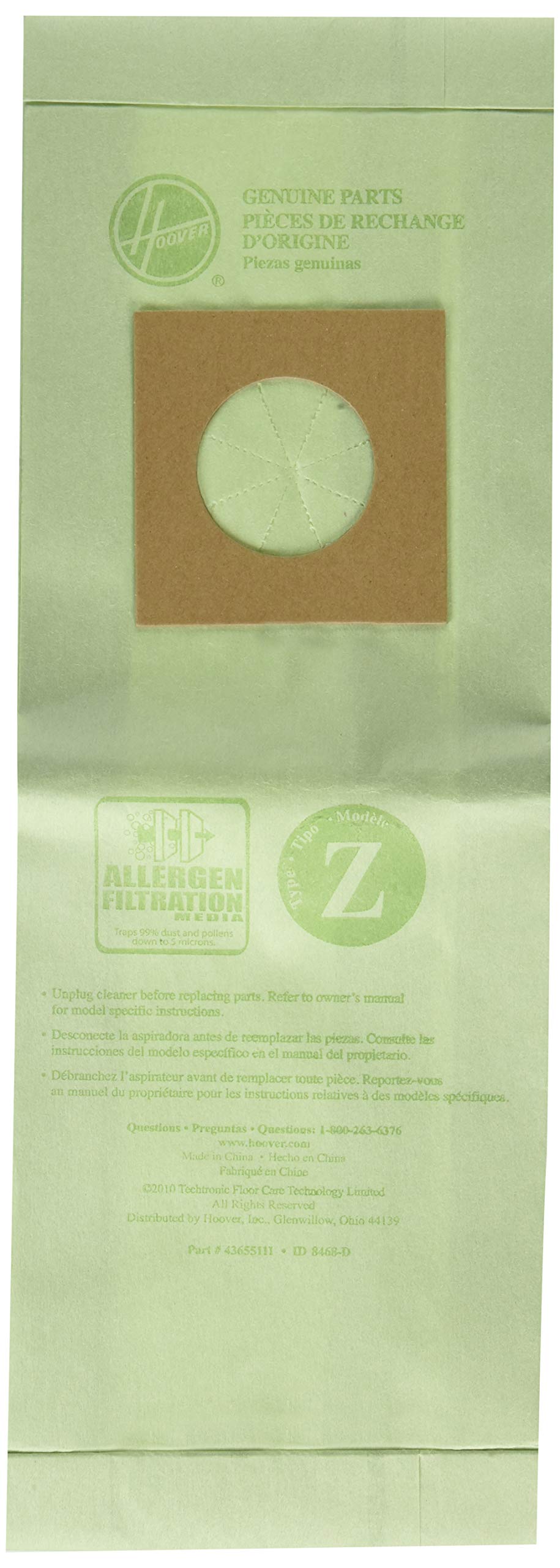 Hoover Vacuum Cleaner Bags - Genuine OEM Replacement for Hoover Upright & Canister Vacuums | Dust & Allergen Protection | Ideal for Home Cleaning, Pet Hair Removal & Allergy Relief