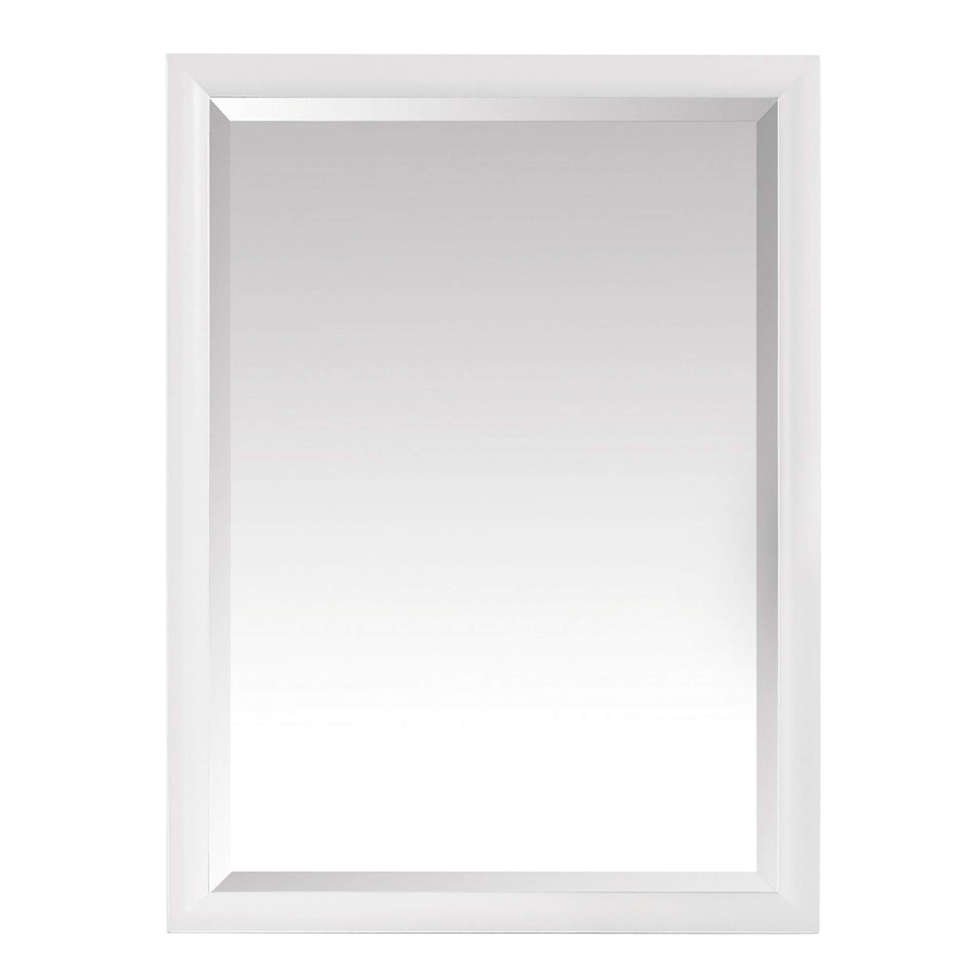 24 Inch White Rectangular Wall Mirror - Modern Home Decor for Bathroom, Bedroom & Entryway