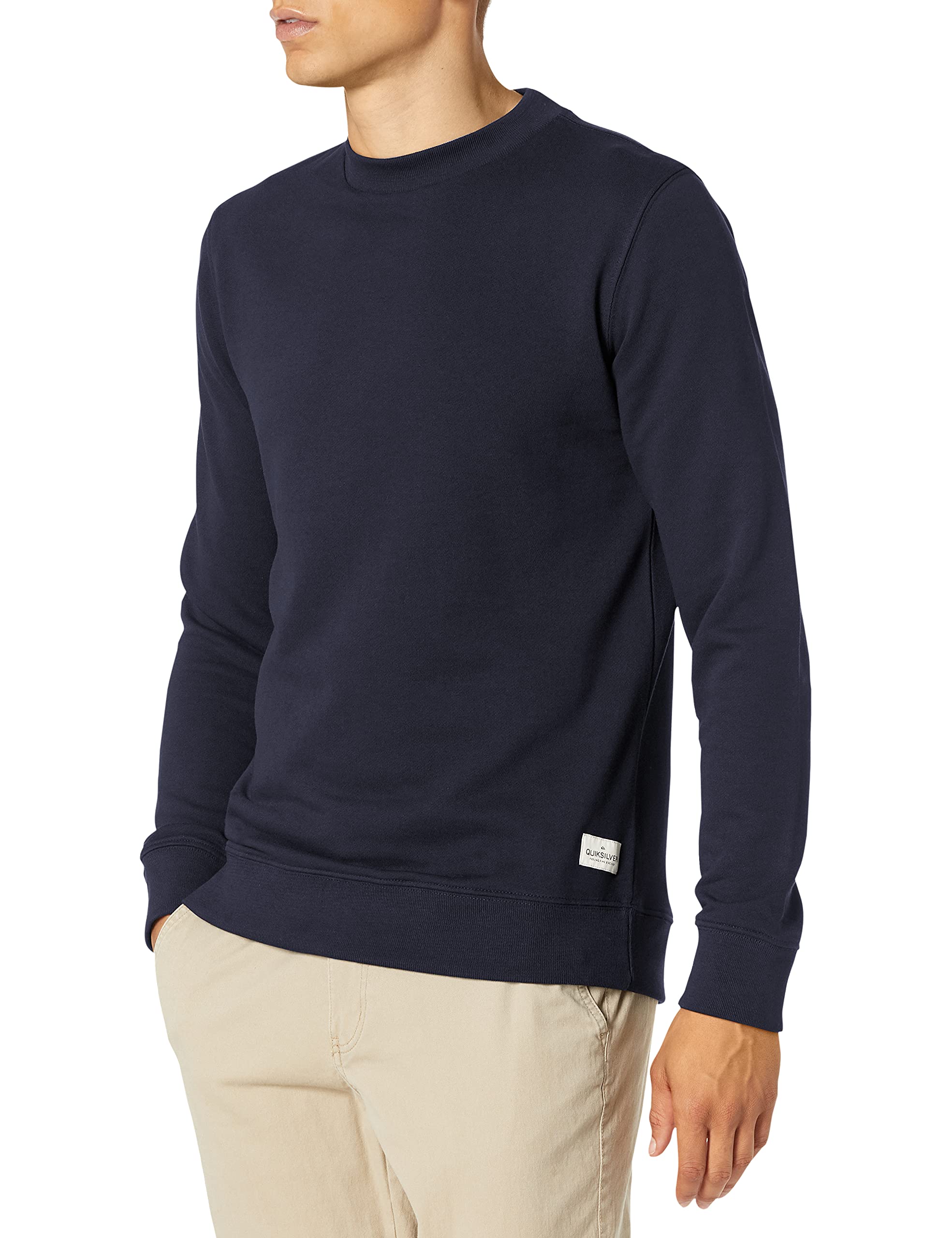 Quiksilver Essentials Crew Terry Sweatshirt for Men - Soft Cotton Pullover Hoodie for Casual Wear, Gym & Outdoor Activities