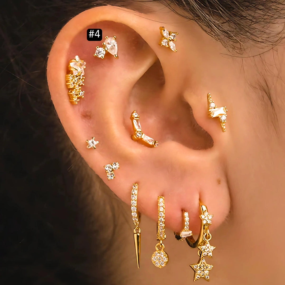 16G Evil Eye Hamsa Flat Back Tragus Daith Earrings for Women - Stainless Steel Cartilage Hoop Earring for Helix, Conch, Rook Piercing | Perfect for Everyday Wear, Spiritual Protection & Boho Jewelry Collection