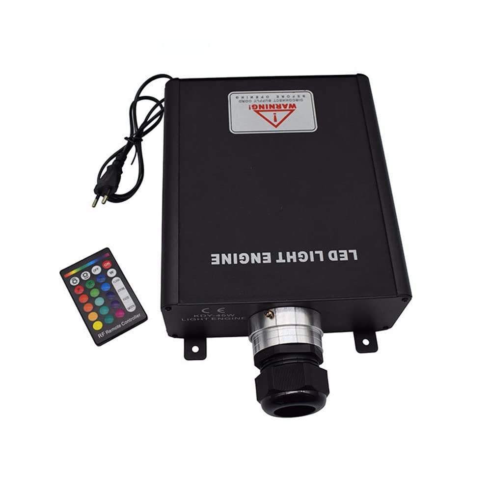 MONEYN 45W RGB LED Fiber Optic Light Engine with 24-Key IR Remote Controller - Color Changing Lighting for Home Decor, Parties, and Stage Effects
