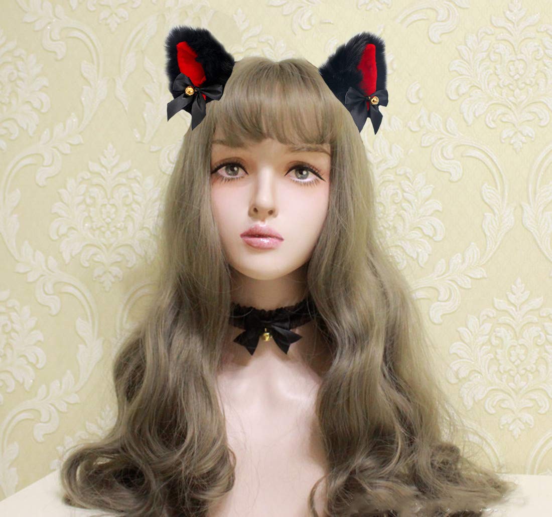 Fxaelian Animal Fox Cat Dog Ears Headband - Cute Fluffy Cosplay Costume Accessories for Halloween, Parties, Anime Conventions & Dress Up Play