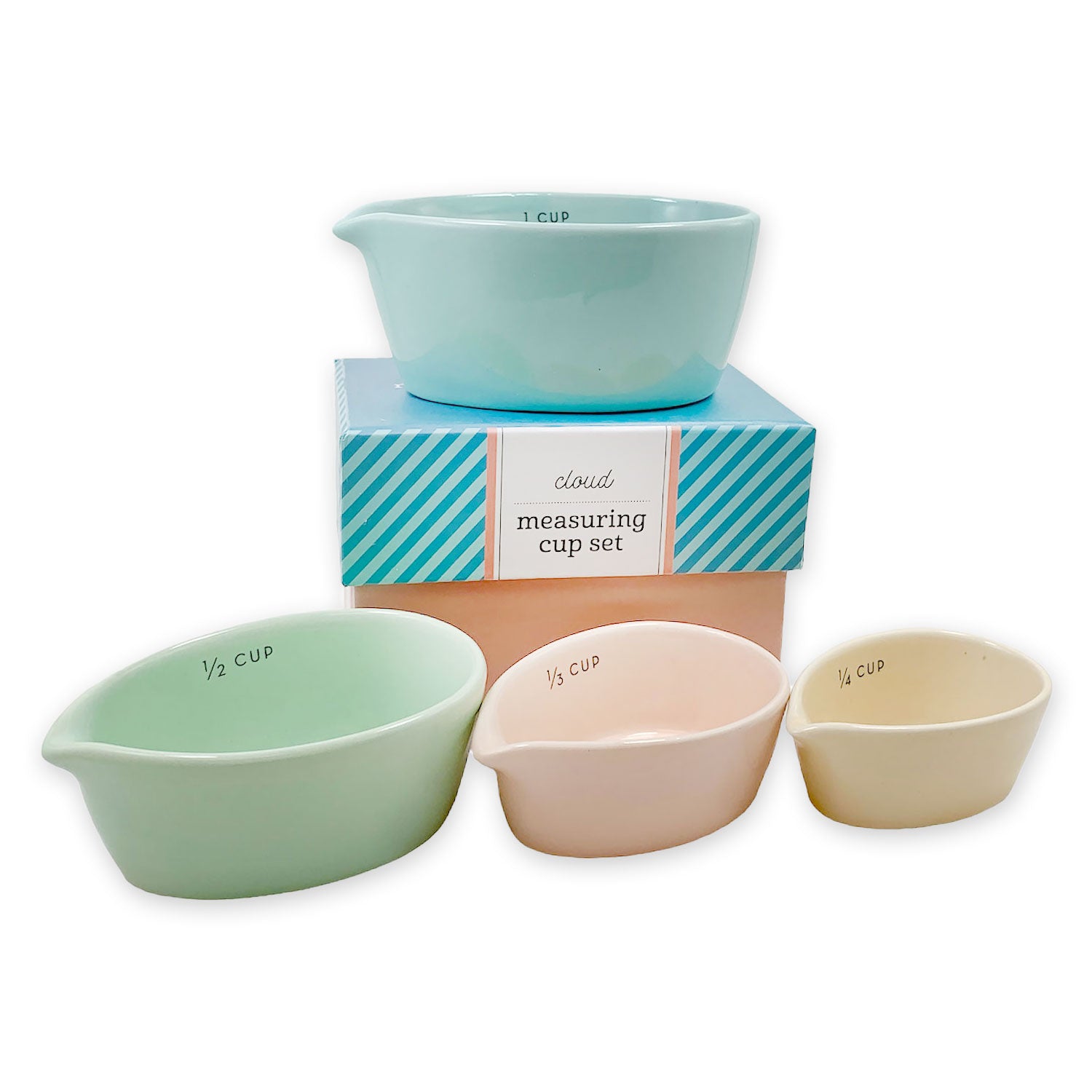 4-Piece Cloud Nesting Measuring Cup Set - Stackable, Space-Saving Kitchen Essentials for Baking & Cooking | Dishwasher Safe