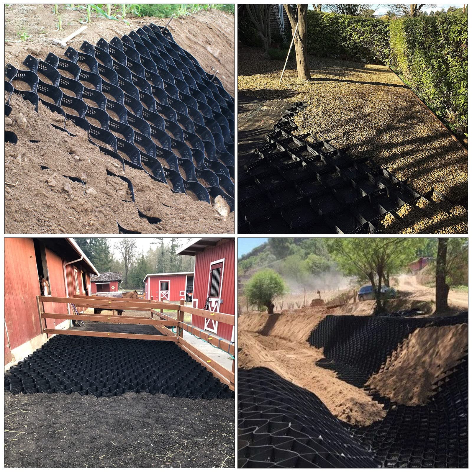 2 Inch Tall Permeable Geo Grid - Heavy Duty Polyethylene Ground Stabilization Grid (6x9m/19.7x29.5ft) for Subgrade Reinforcement, Landscaping, Parking Lots & Driveways | Foldable, Scalable Solution for Erosion Control & Soil Stabilization