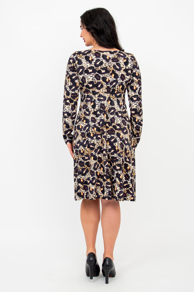 Denver Dress - Stylish Leonine Print Bamboo Fabric Summer Dress for Women | Perfect for Casual Outings, Beach Vacations, and Summer Parties