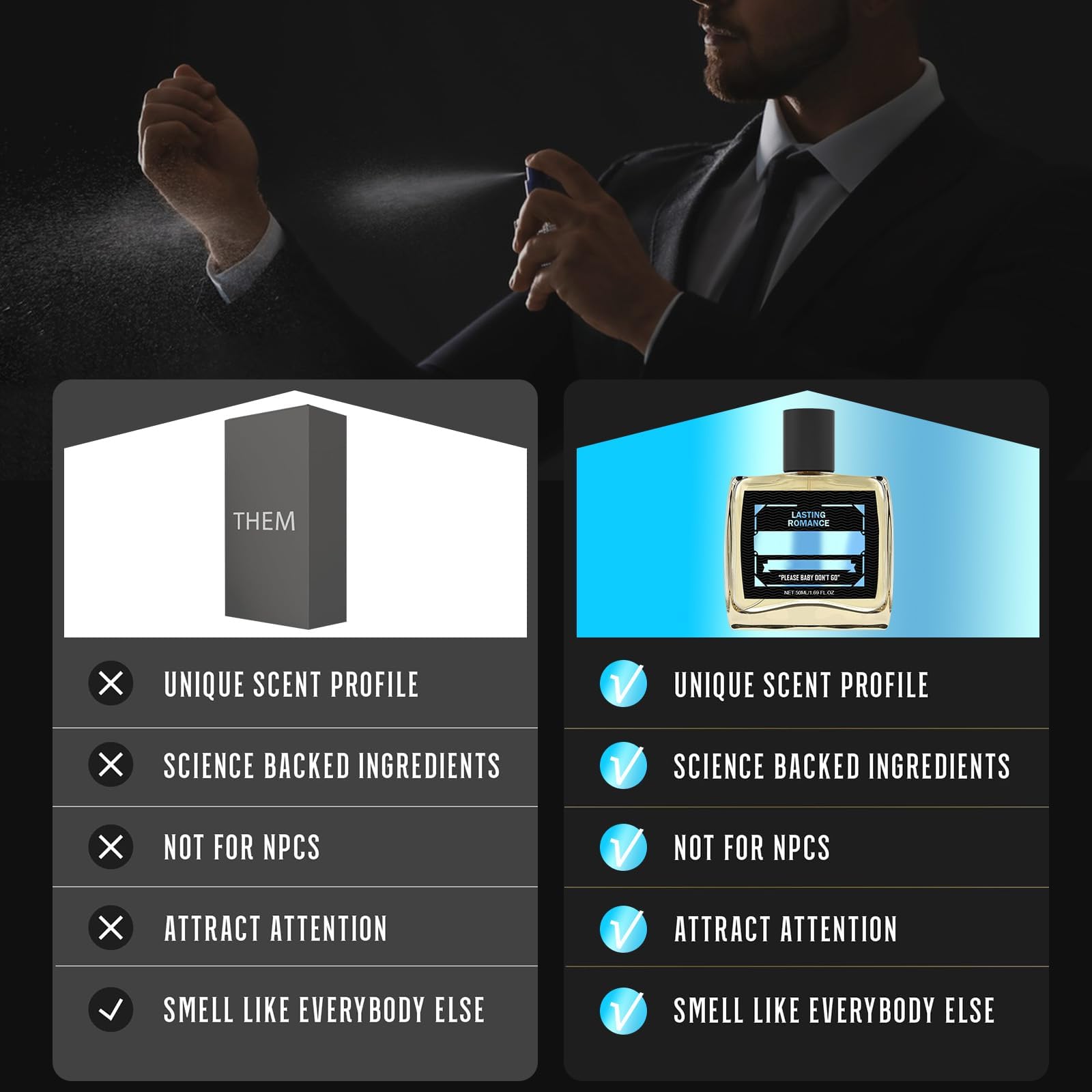 Her Loss Cologne for Men - Premium Pheromone Perfume with Long-Lasting Fragrance (1.71 FL Oz) - Perfect for Date Nights, Special Occasions & Everyday Confidence Boost
